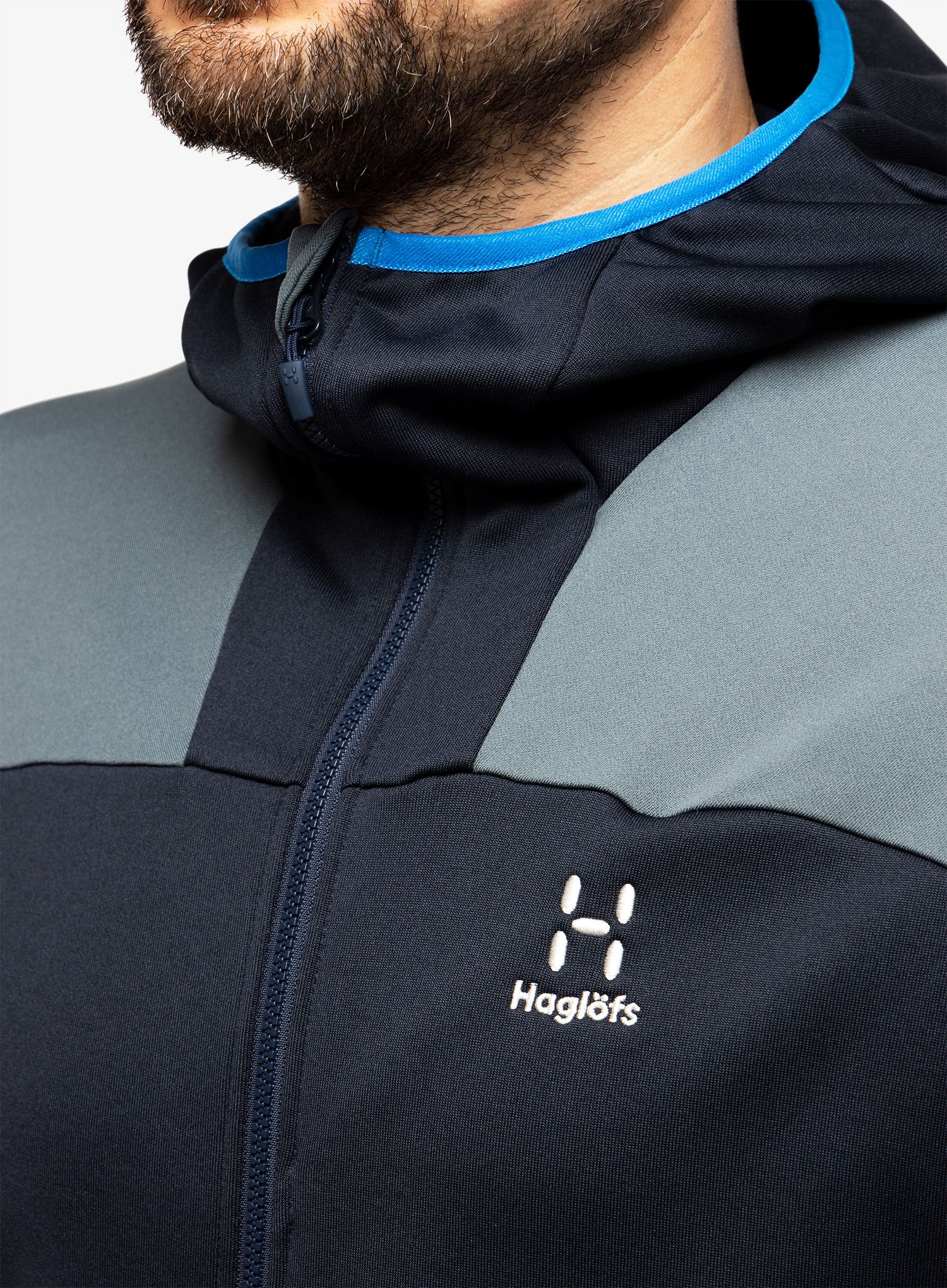 Jopica s kapuco Haglofs Astral Hood - tarn blue/steel blue