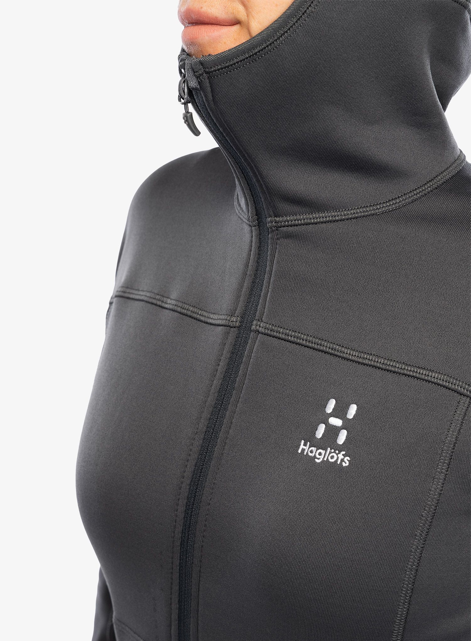 Ženska jopa s kapuco Haglofs Betula Hood - magnetite