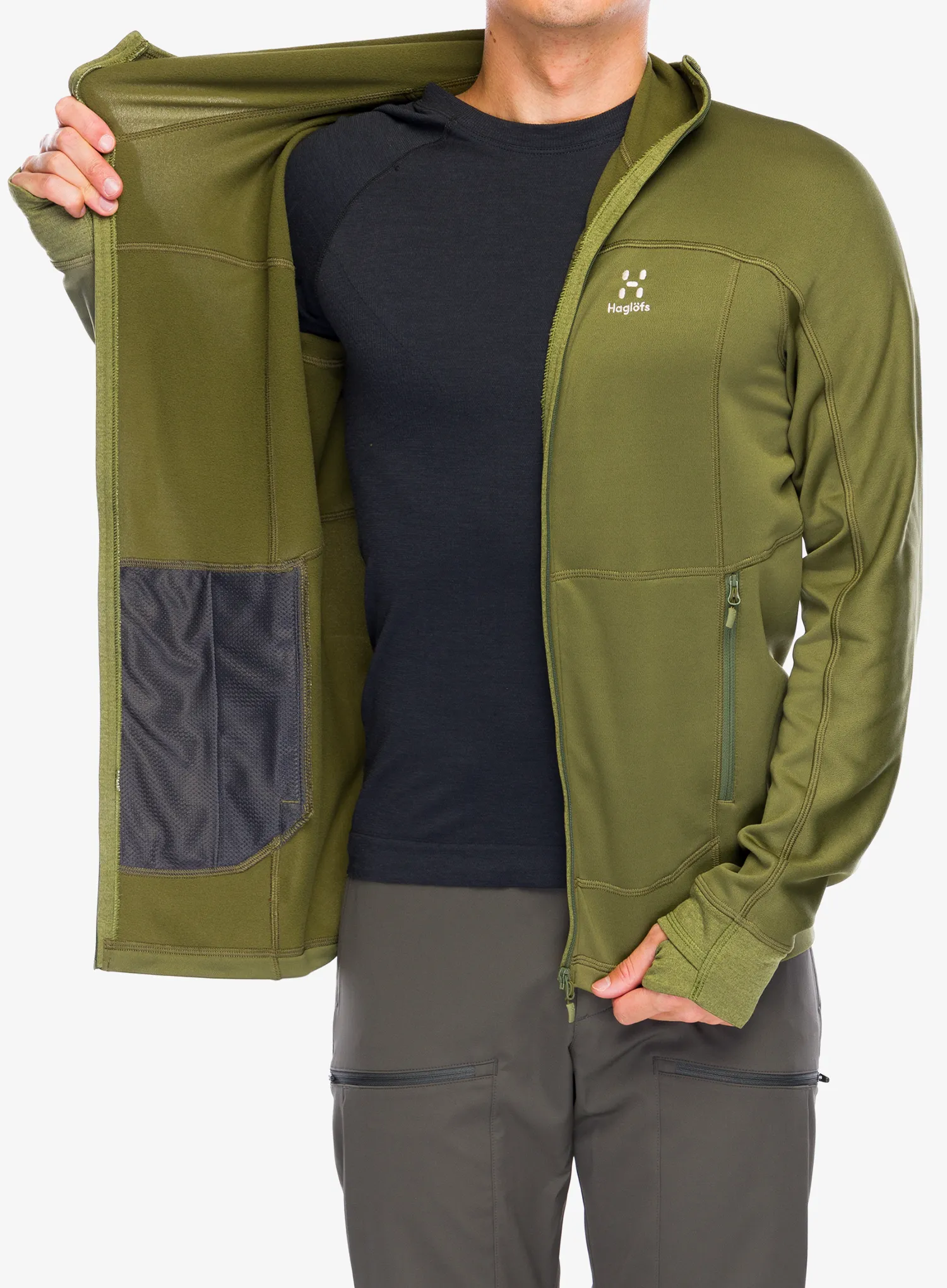 Flis Haglofs Betula Hood - olive green