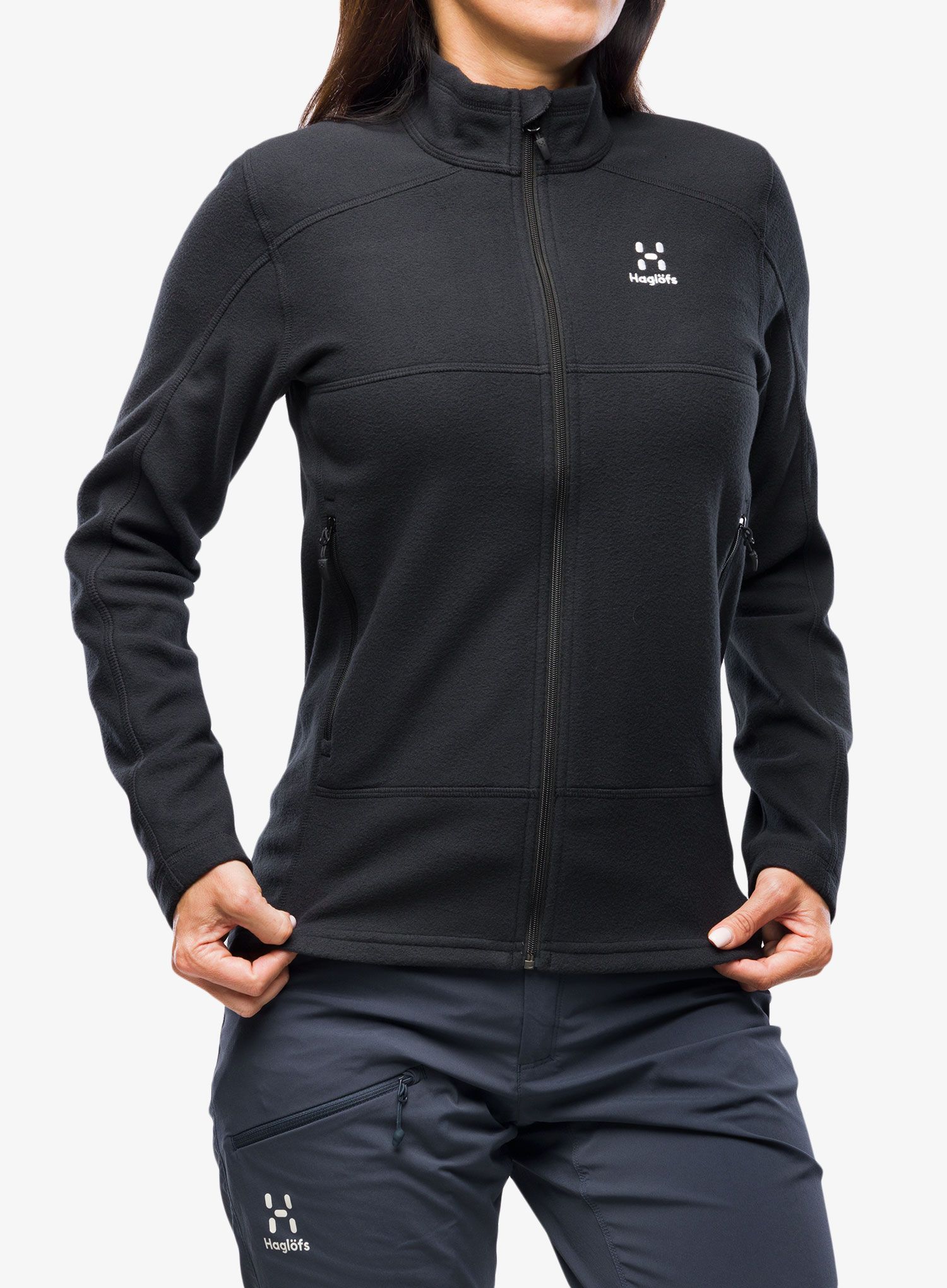 Ženski flis Haglofs Buteo Mid Jacket - true black