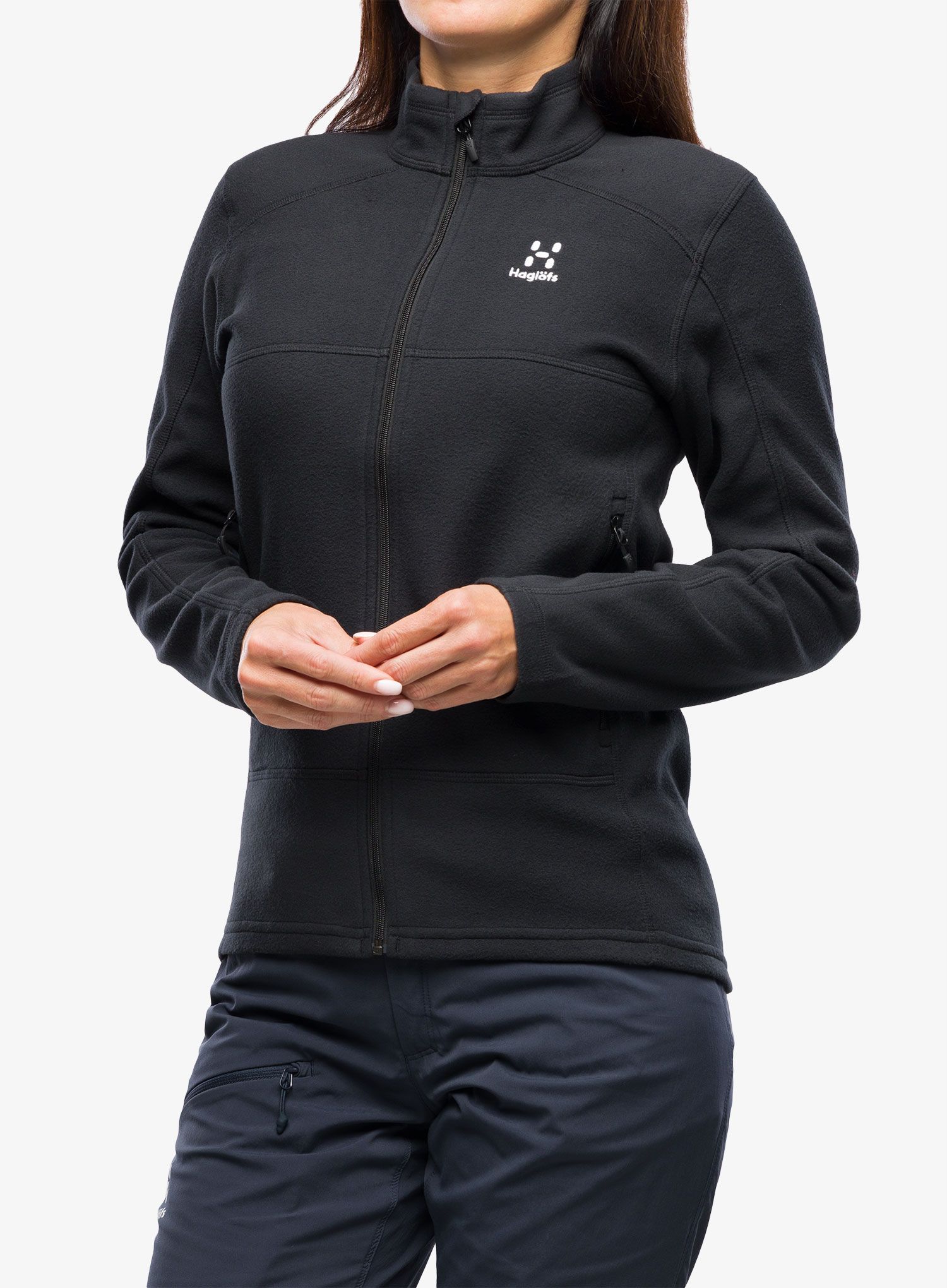 Ženski flis Haglofs Buteo Mid Jacket - true black