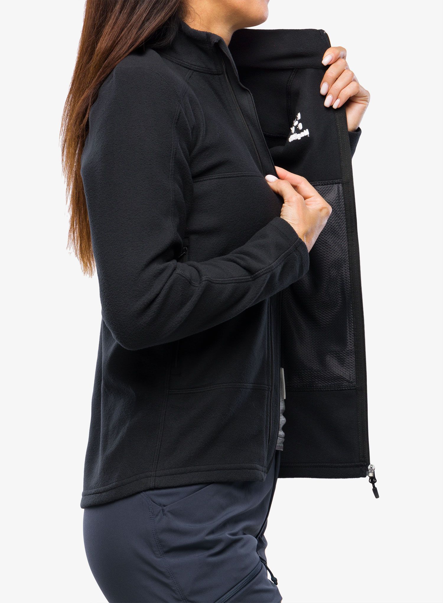 Ženski flis Haglofs Buteo Mid Jacket - true black