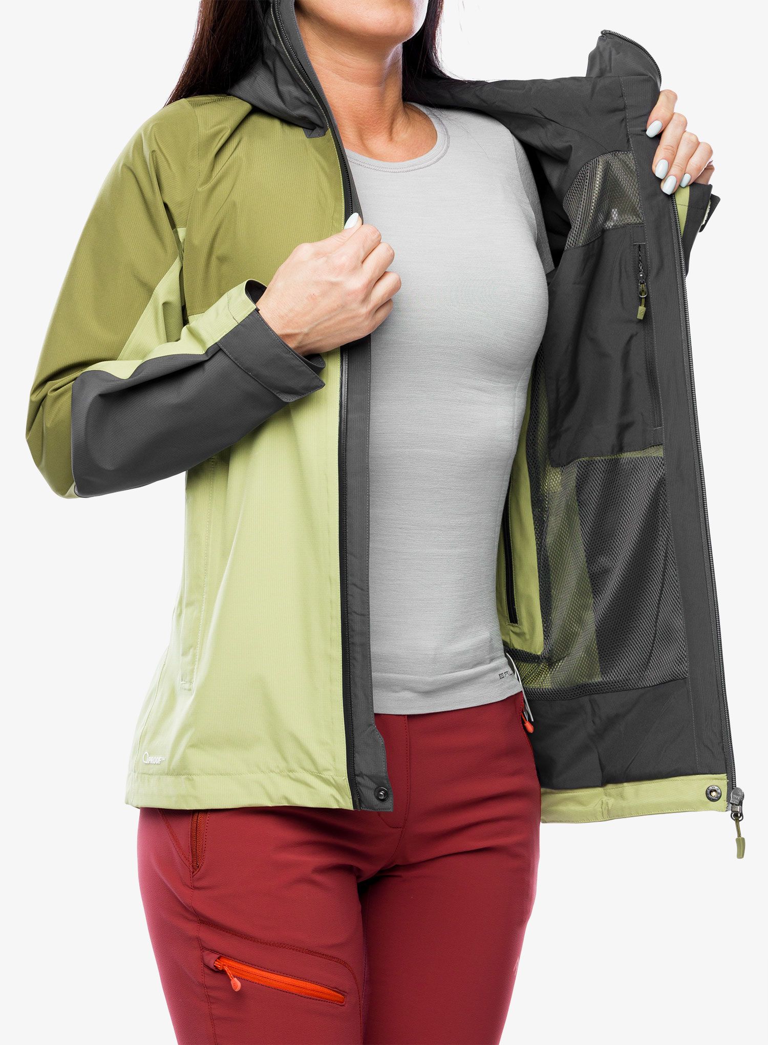 Ženska nepremočljiva jakna Haglofs Finch Proof Jacket - green/olive green