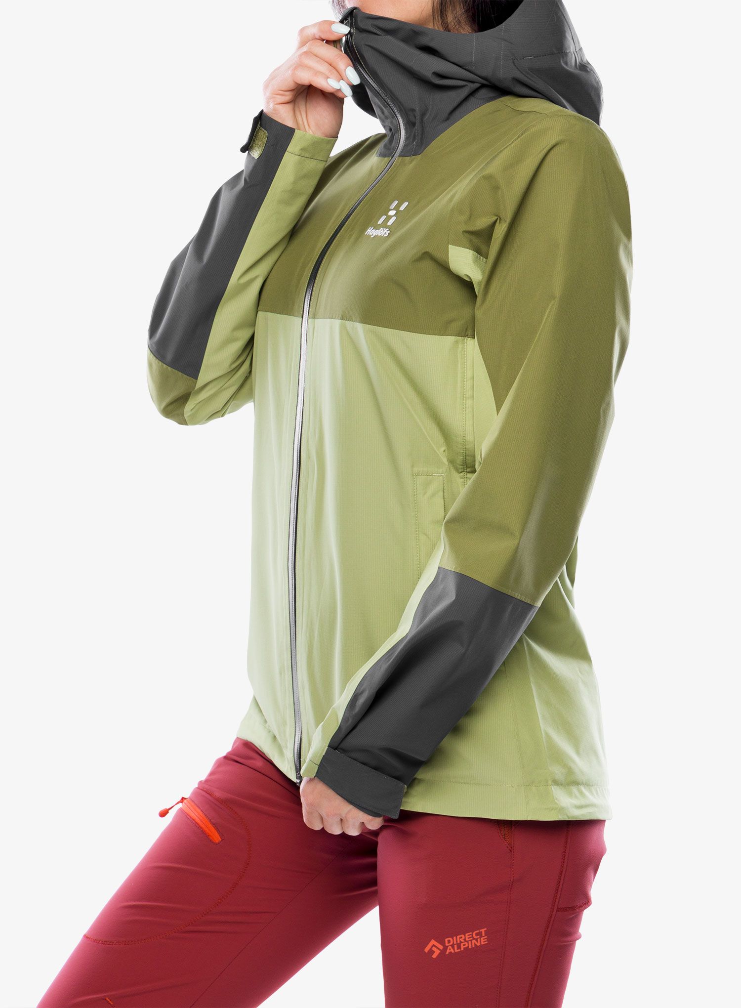 Ženska nepremočljiva jakna Haglofs Finch Proof Jacket - green/olive green