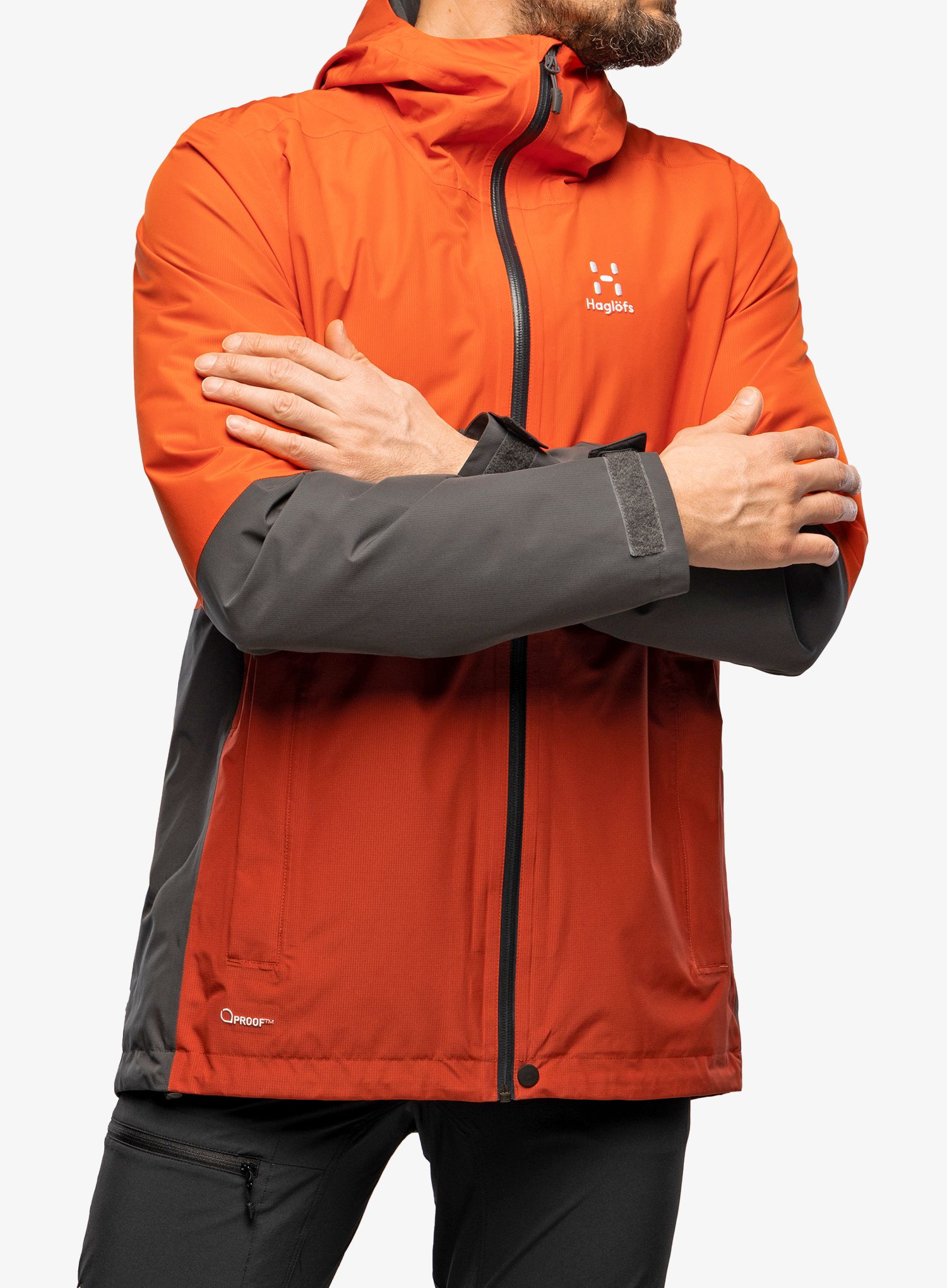 Hardshell jakna Haglofs Finch Proof Jacket - habanero/magnetite