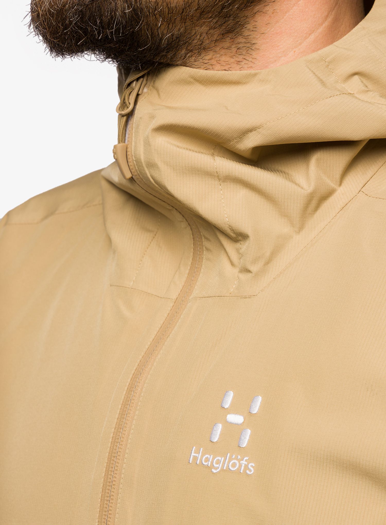 Moška dežna jakna Haglofs Finch Proof Jacket - sand/tarn blue