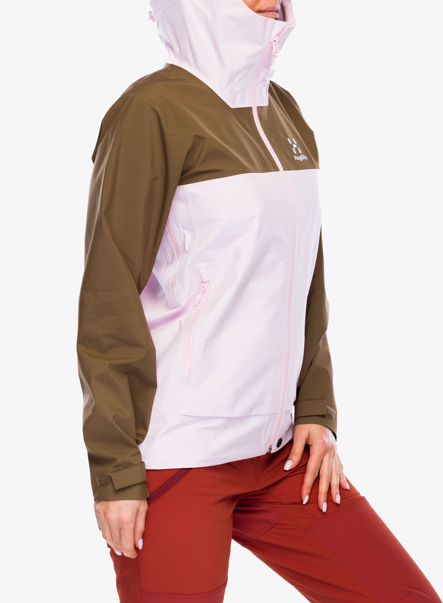 Ženska hardshell jakna Haglofs Front Proof Jacket - fresh pink/teak brown