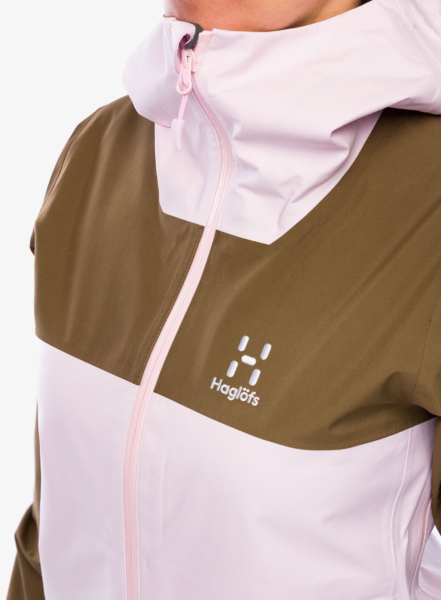 Ženska hardshell jakna Haglofs Front Proof Jacket - fresh pink/teak brown