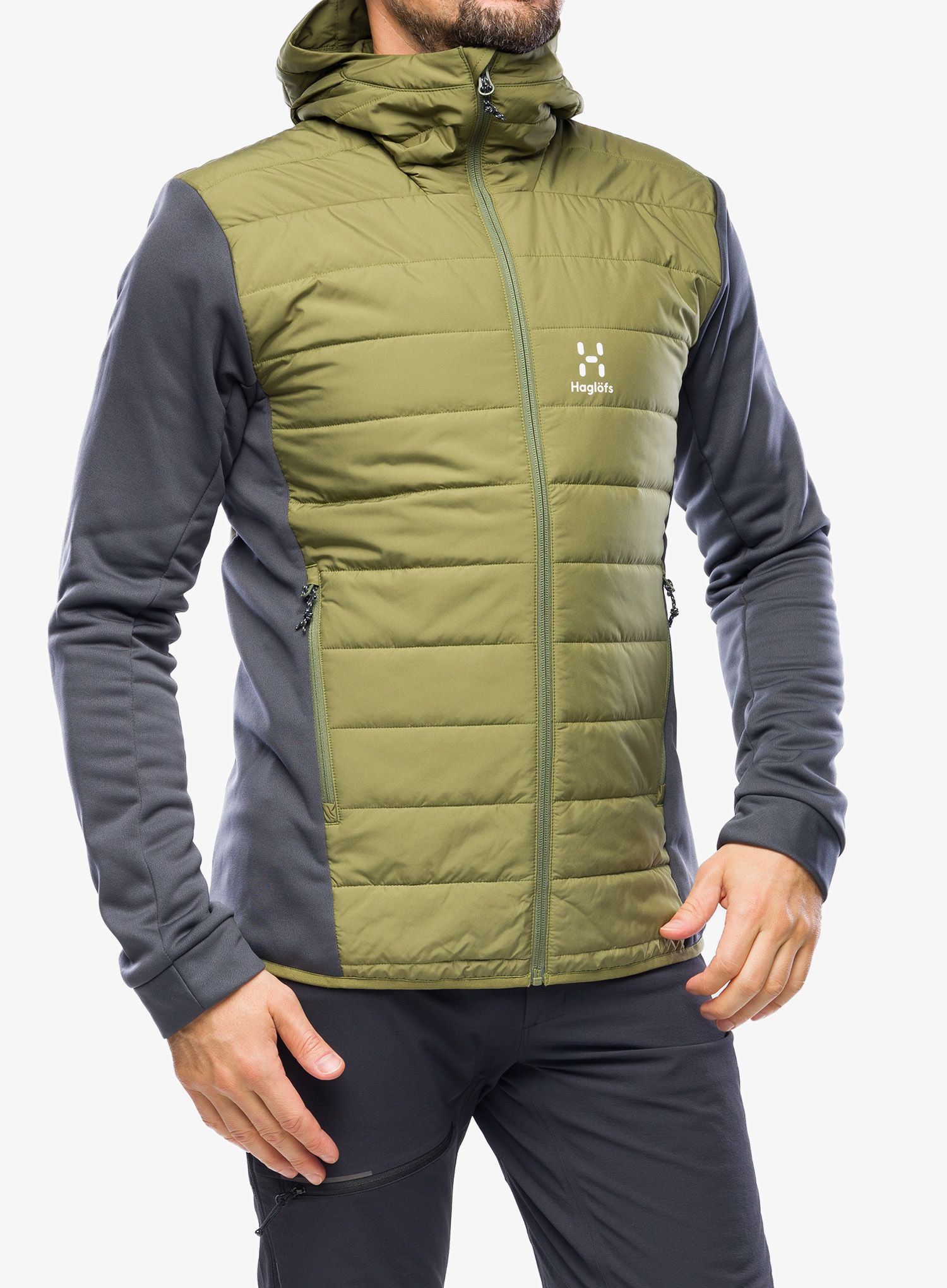 Jakna Haglofs Hybrid Insulation Hood - magnetite/olive