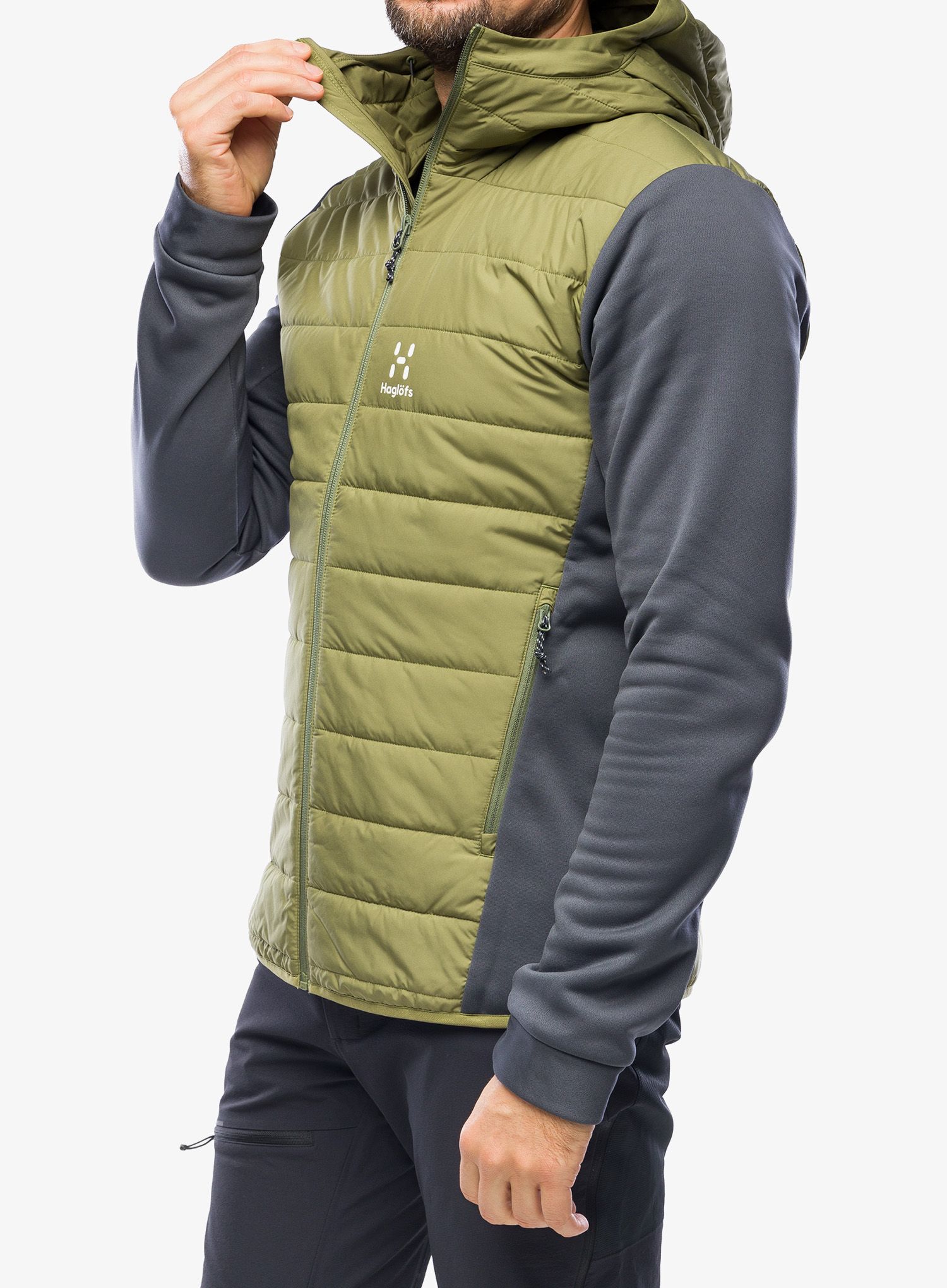 Jakna Haglofs Hybrid Insulation Hood - magnetite/olive