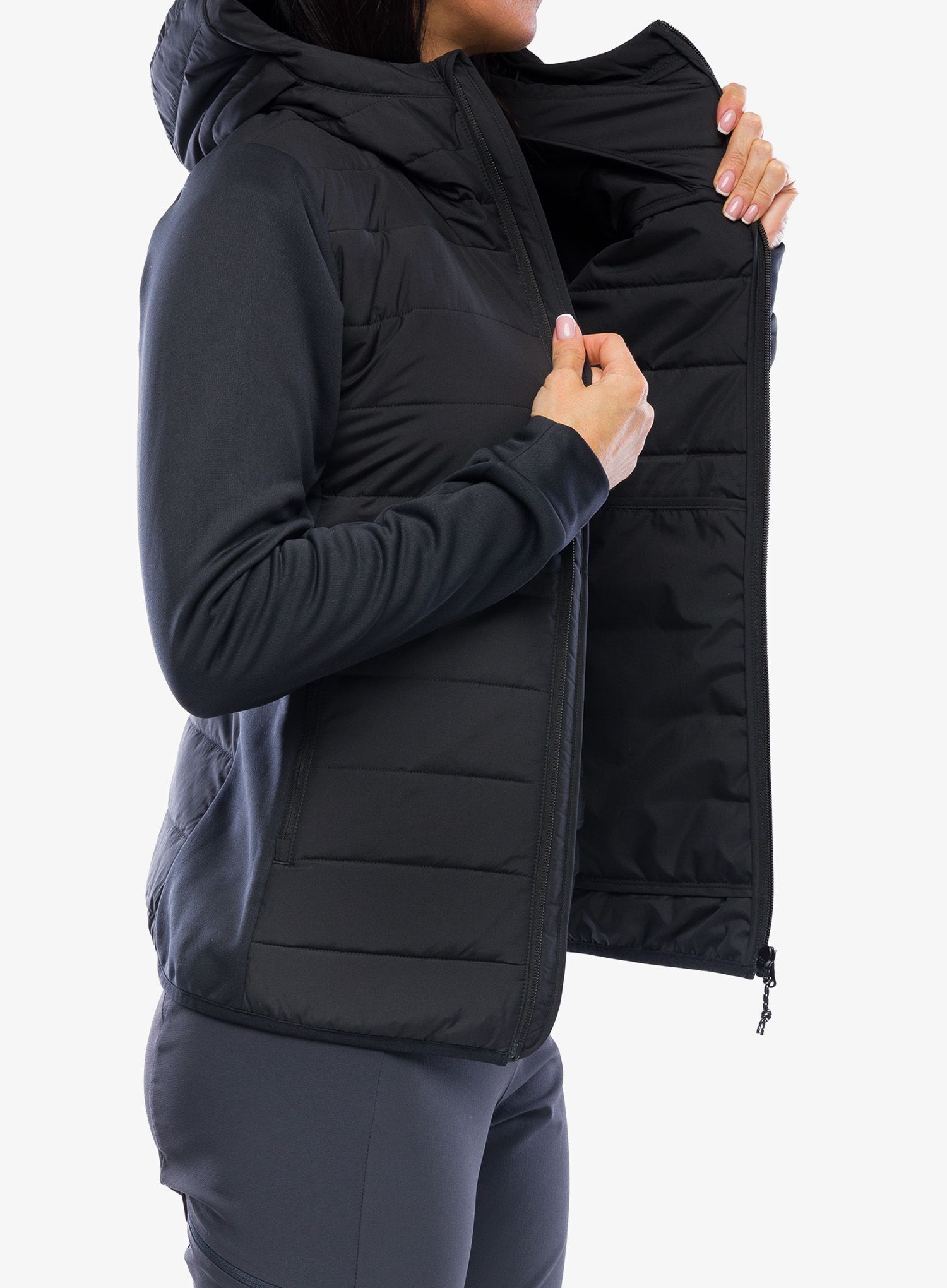Ženska jakna Haglofs Hybrid Insulation Hood - true black