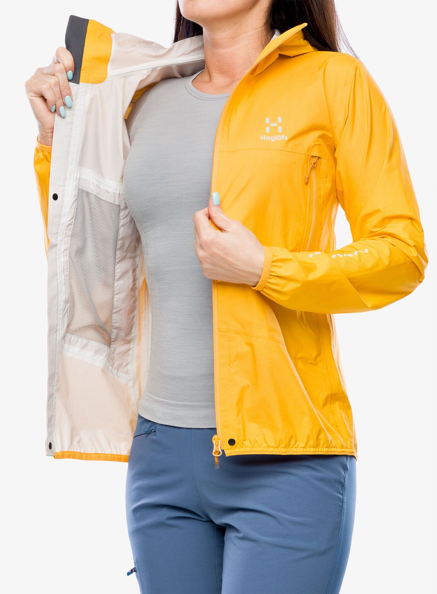 Ženska hardshell jakna Haglofs L.I.M. Proof Jacket - sunny yellow/desert yellow