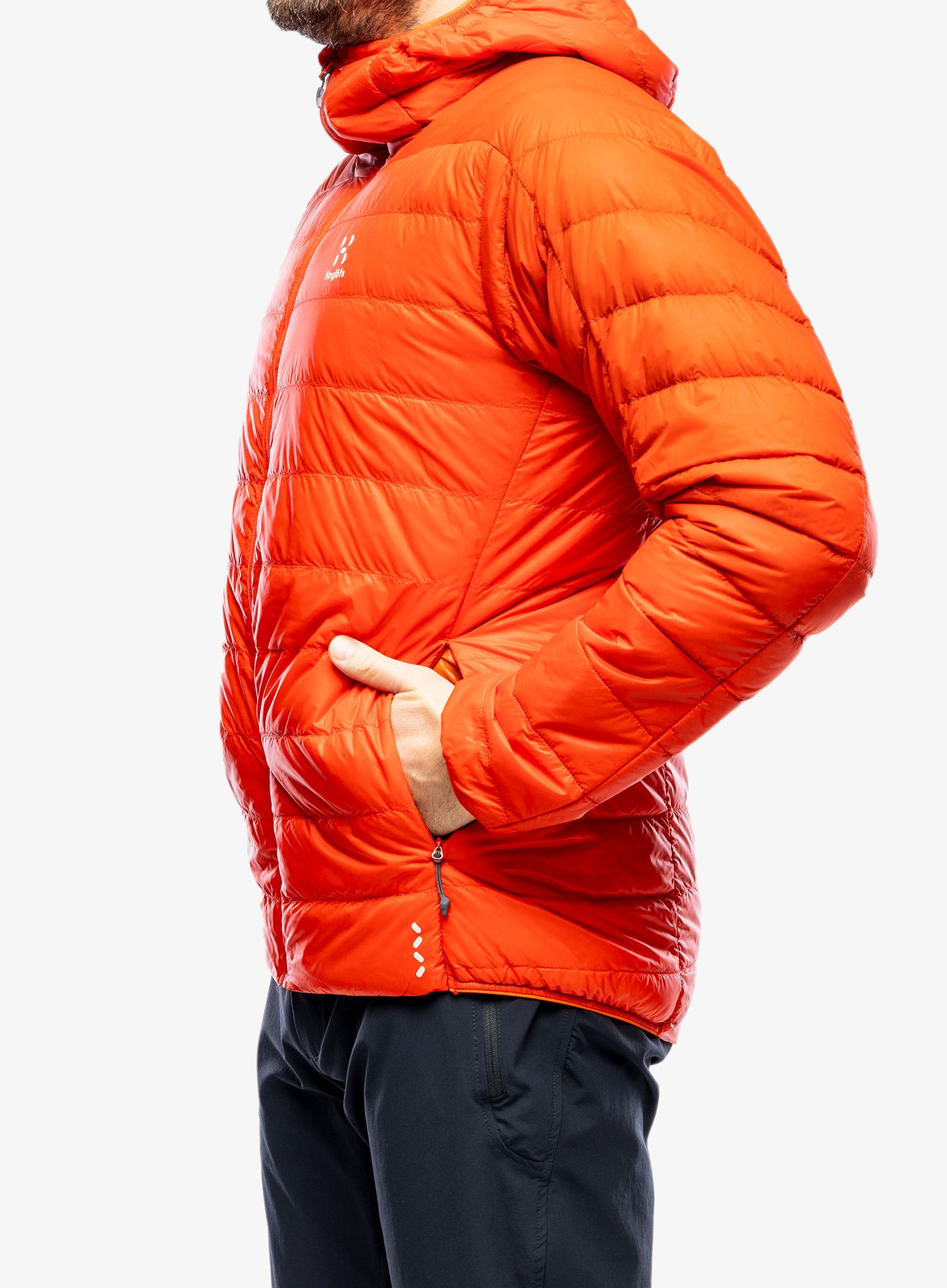 Puhovka Haglofs L.I.M Down Hood - habanero