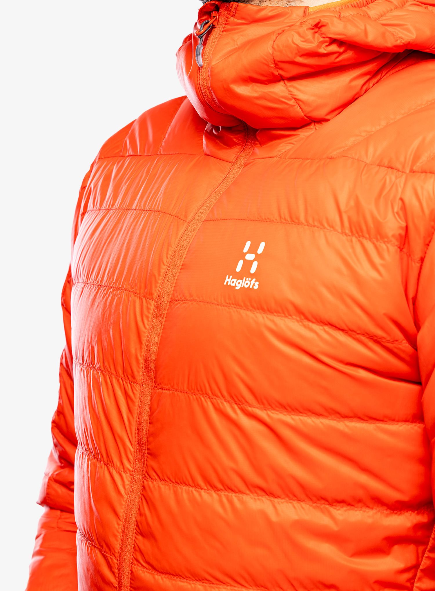 Puhovka Haglofs L.I.M Down Hood - habanero