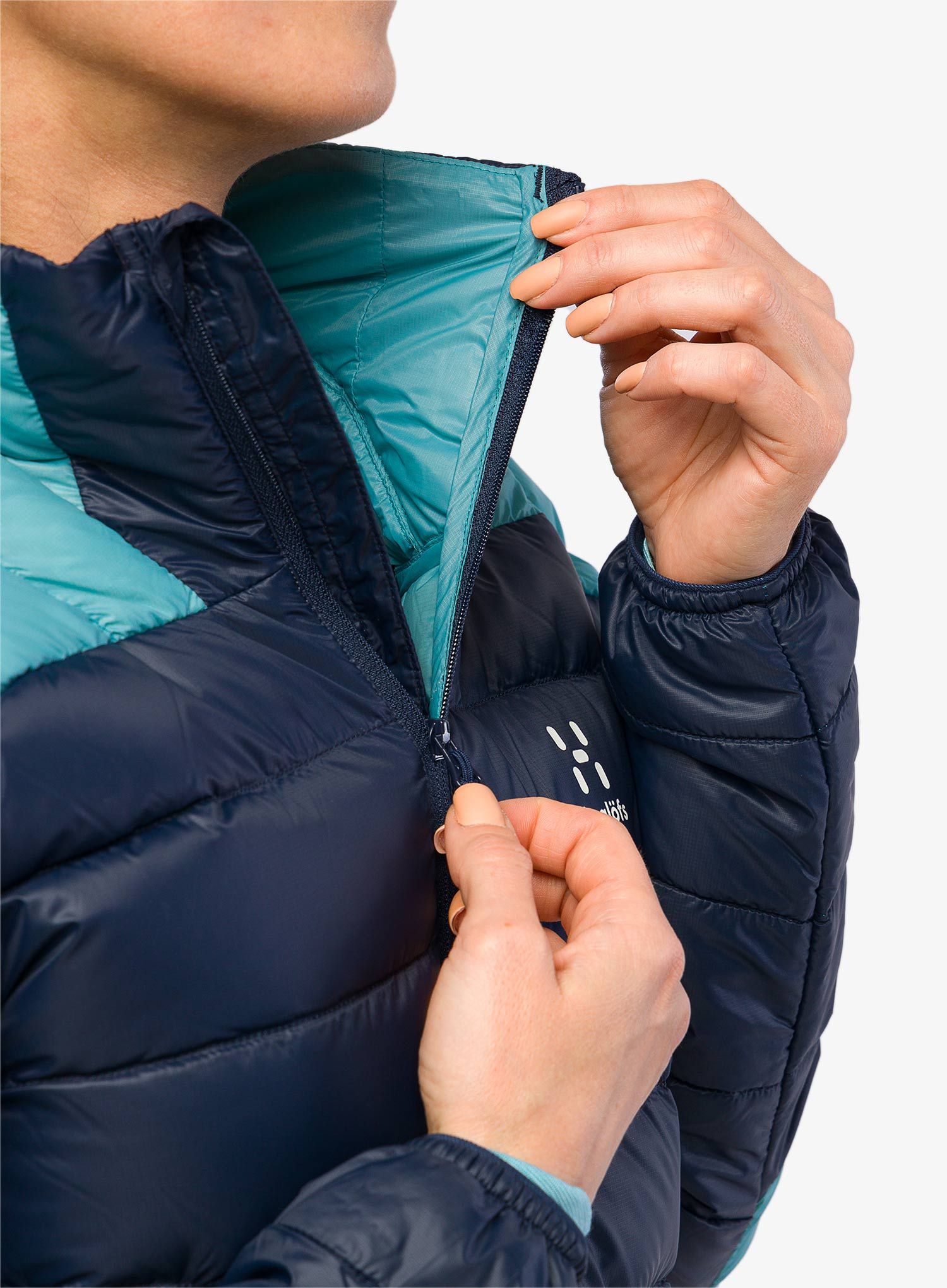 Ženska puhovka Haglofs L.I.M Down Jacket - tarn blue/frost blue