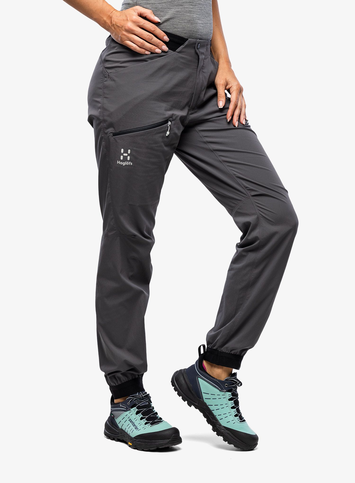 Ženske softshell hlače Haglofs L.I.M Fuse Pant - magentite