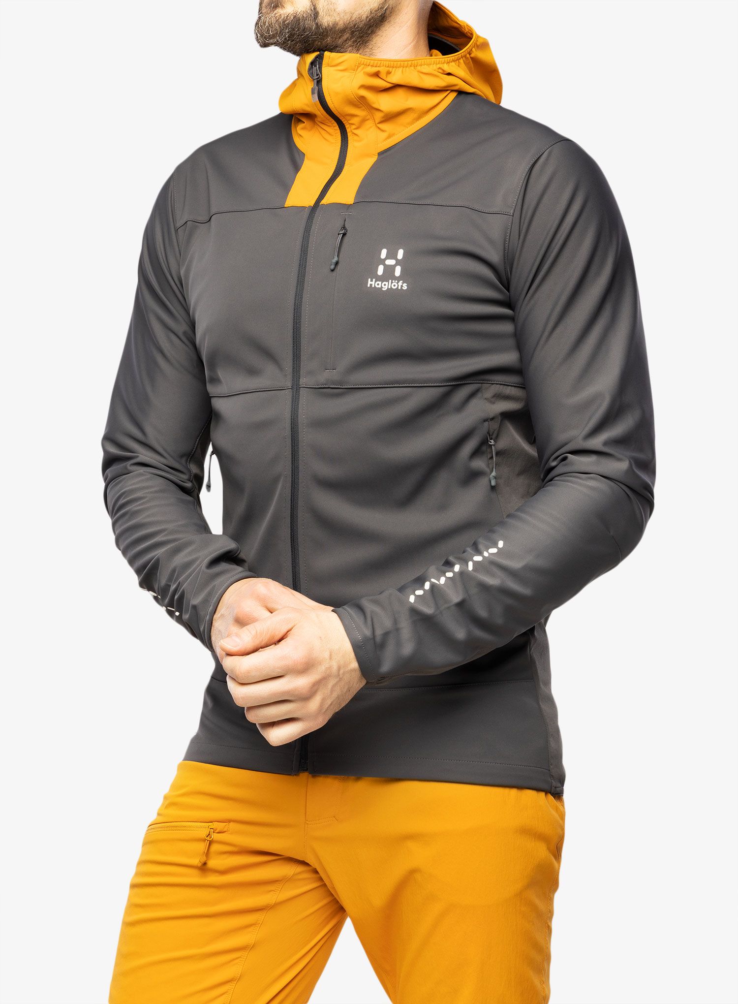 Softshell jakna Haglofs L.I.M Hybrid Softshell Jacket - magnetite/desert yellow