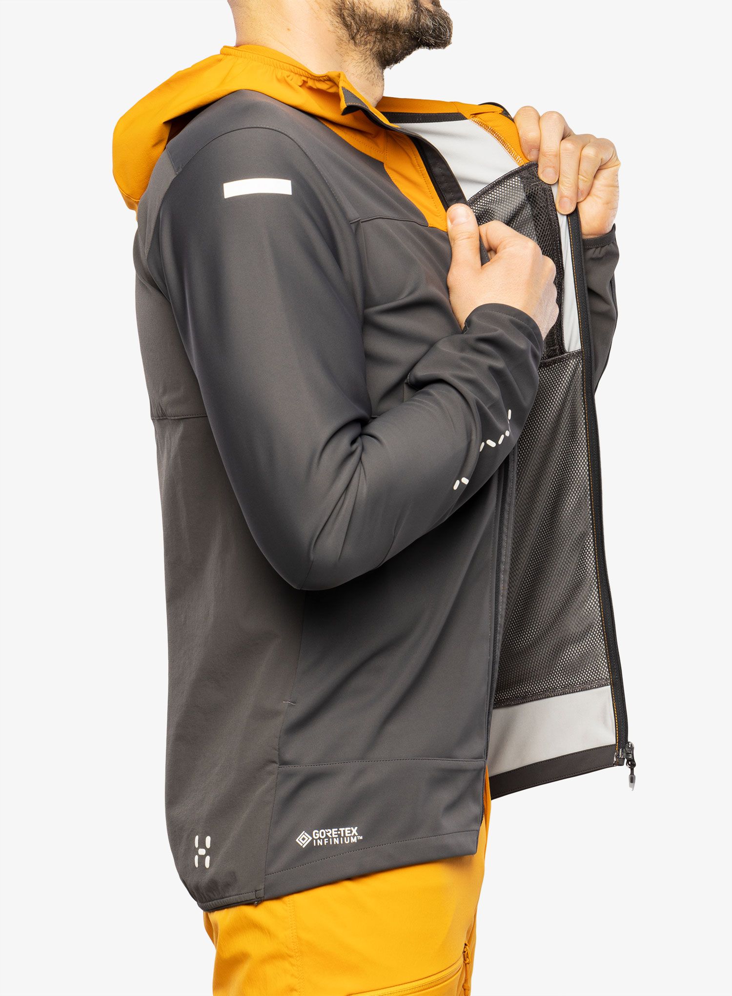 Softshell jakna Haglofs L.I.M Hybrid Softshell Jacket - magnetite/desert yellow