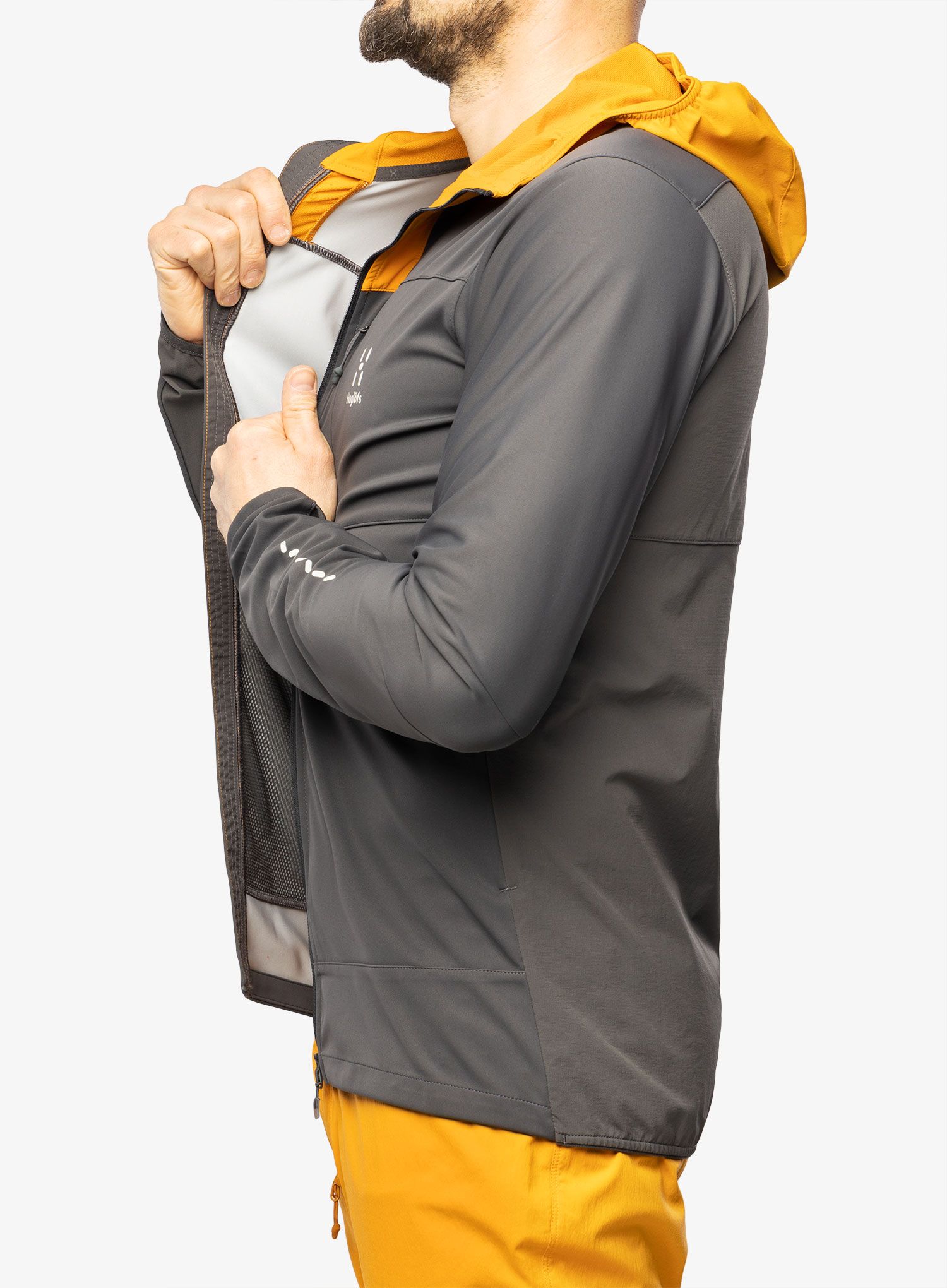 Softshell jakna Haglofs L.I.M Hybrid Softshell Jacket - magnetite/desert yellow