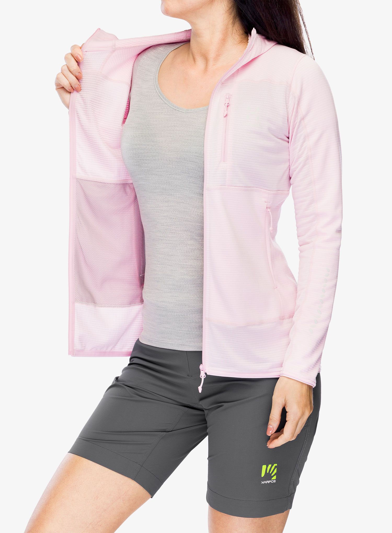 Ženska jopa s kapuco Haglofs L.I.M Mid Fast Hood - fresh pink