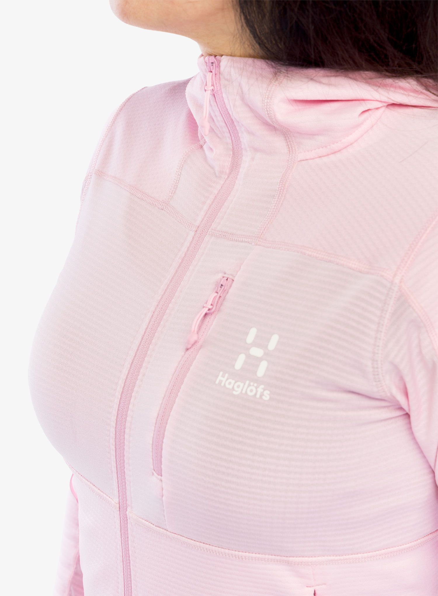 Ženska jopa s kapuco Haglofs L.I.M Mid Fast Hood - fresh pink