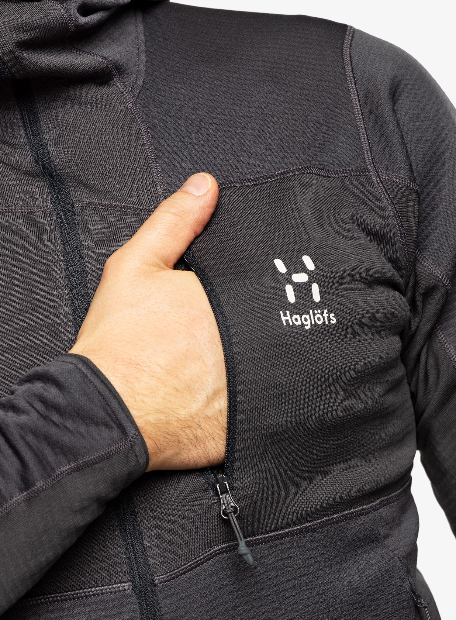 Jopica s kapuco Haglofs L.I.M Mid Fast Hood - magnetite