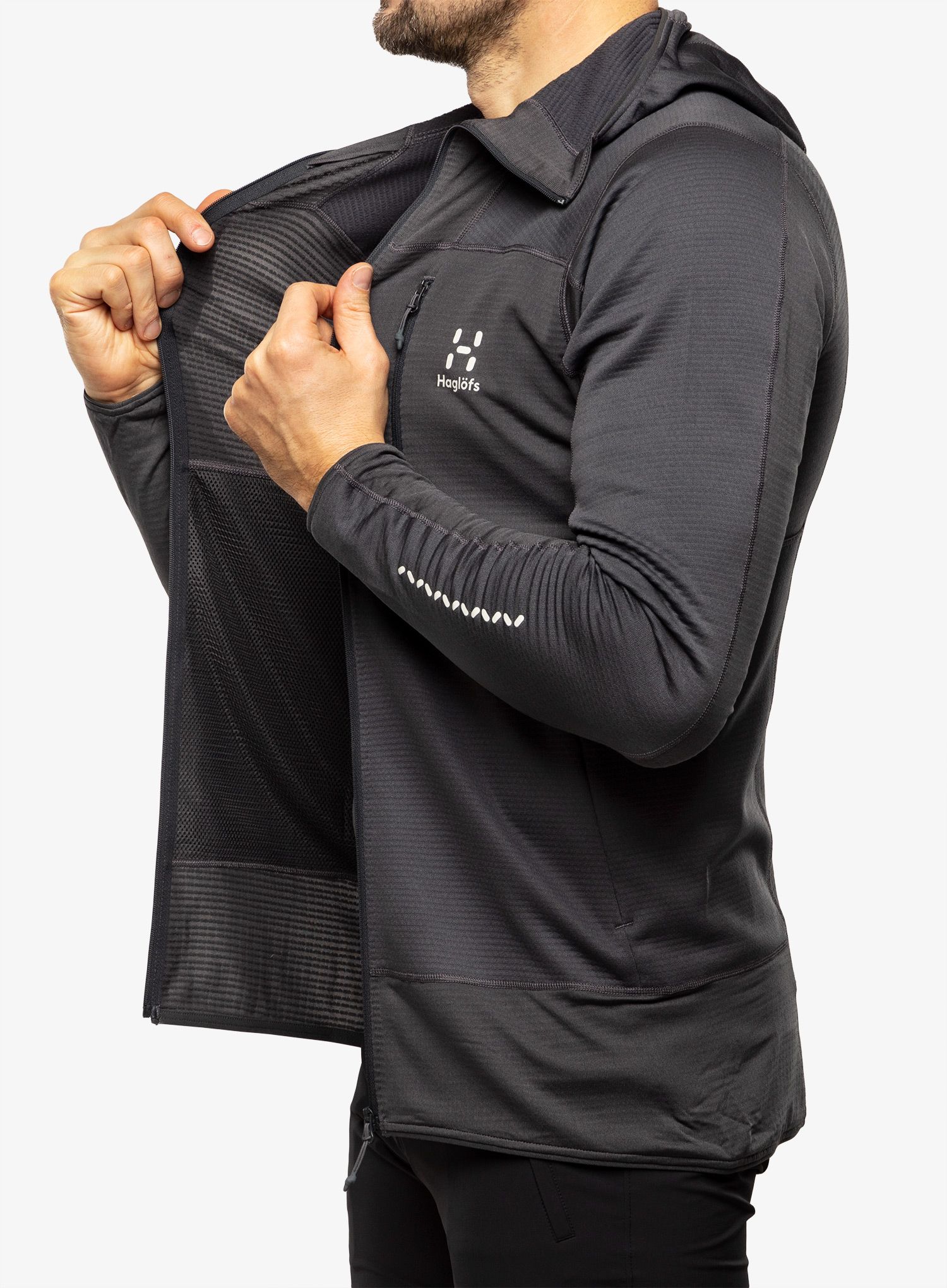 Jopica s kapuco Haglofs L.I.M Mid Fast Hood - magnetite