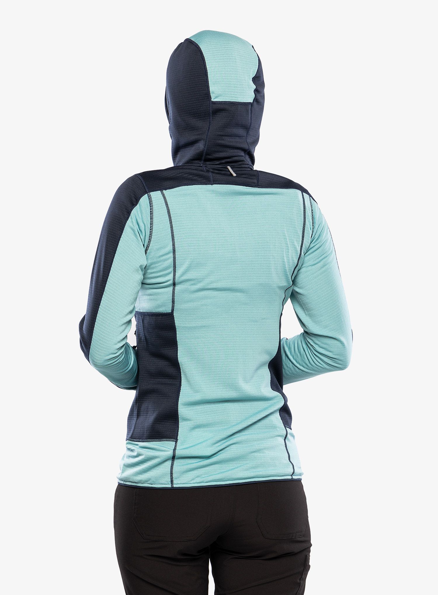 Ženska jopa s kapuco Haglofs L.I.M Mid Fast Hood - tarn blue/frost blue