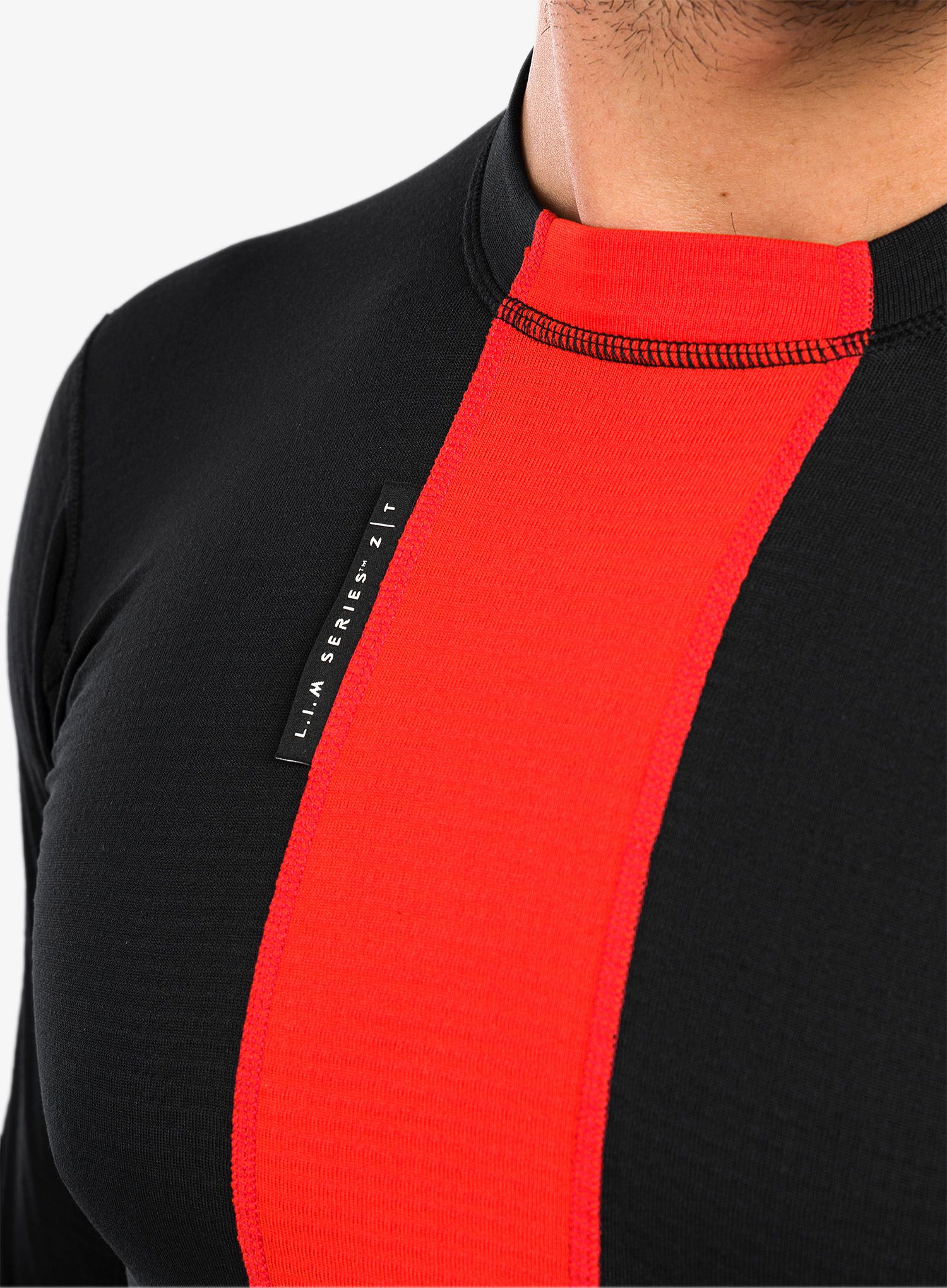 Termo flis jopa Haglofs L.I.M ZT Base - true black/zenith red