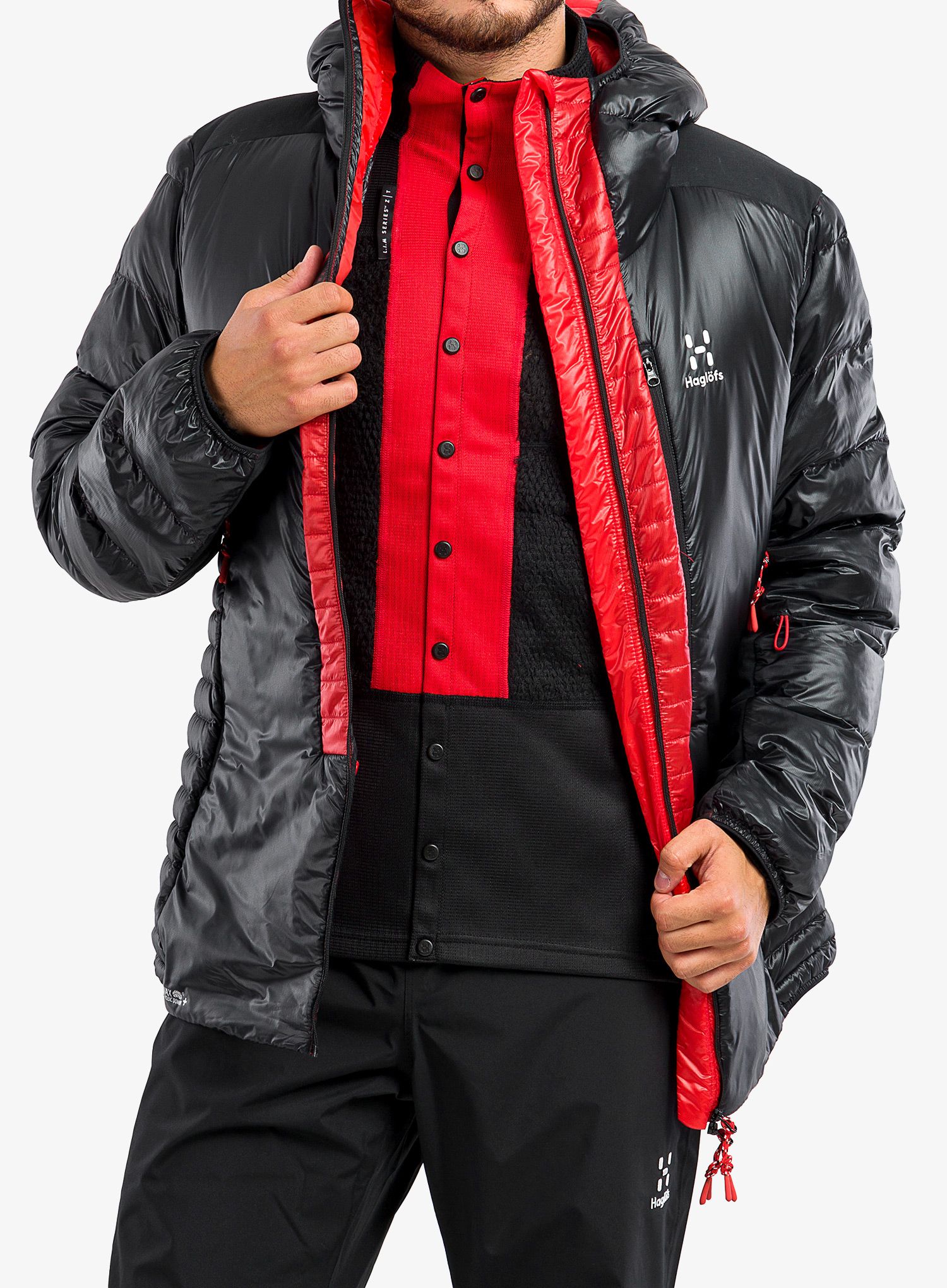 Puhovka Haglofs L.I.M ZT Down Jacket - true black/zenith red