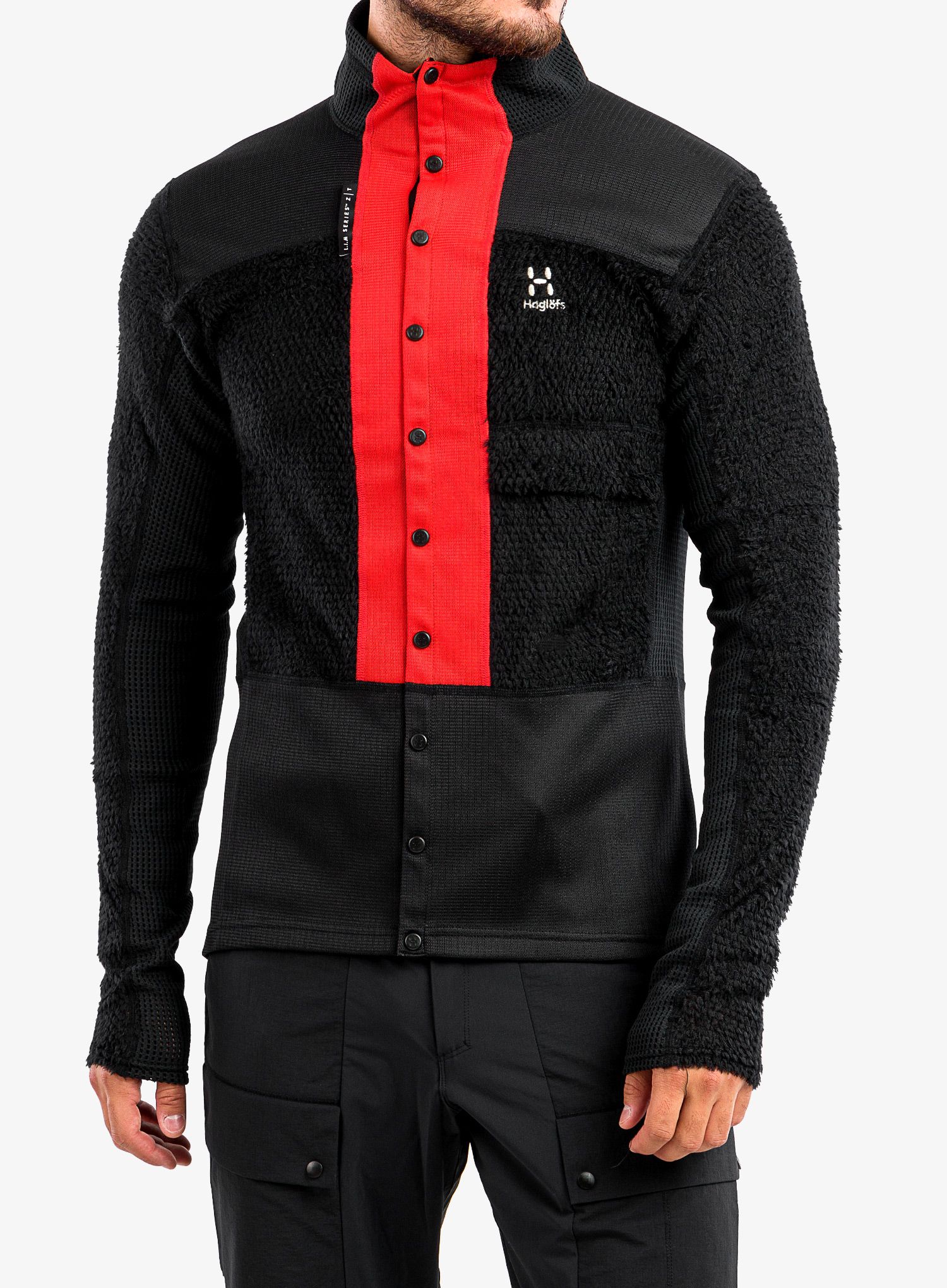 Moški flis Haglofs L.I.M ZT Sync 2 Mid Jacket - true black/zenith red