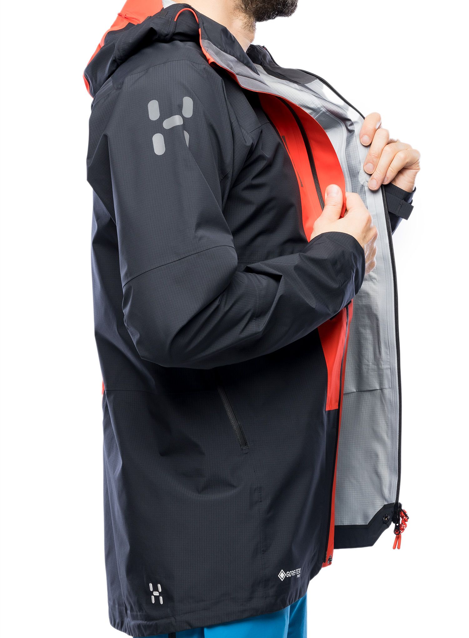 Nepremočljiva jakna Haglofs L.I.M ZT Trek GTX Pro Jacket - true black/zenith red