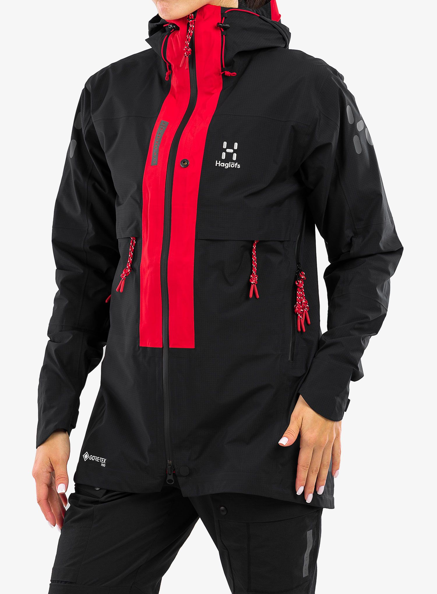 Ženska nepremočljiva jakna Haglofs L.I.M ZT Trek GTX Pro Jacket - true black/zenith red