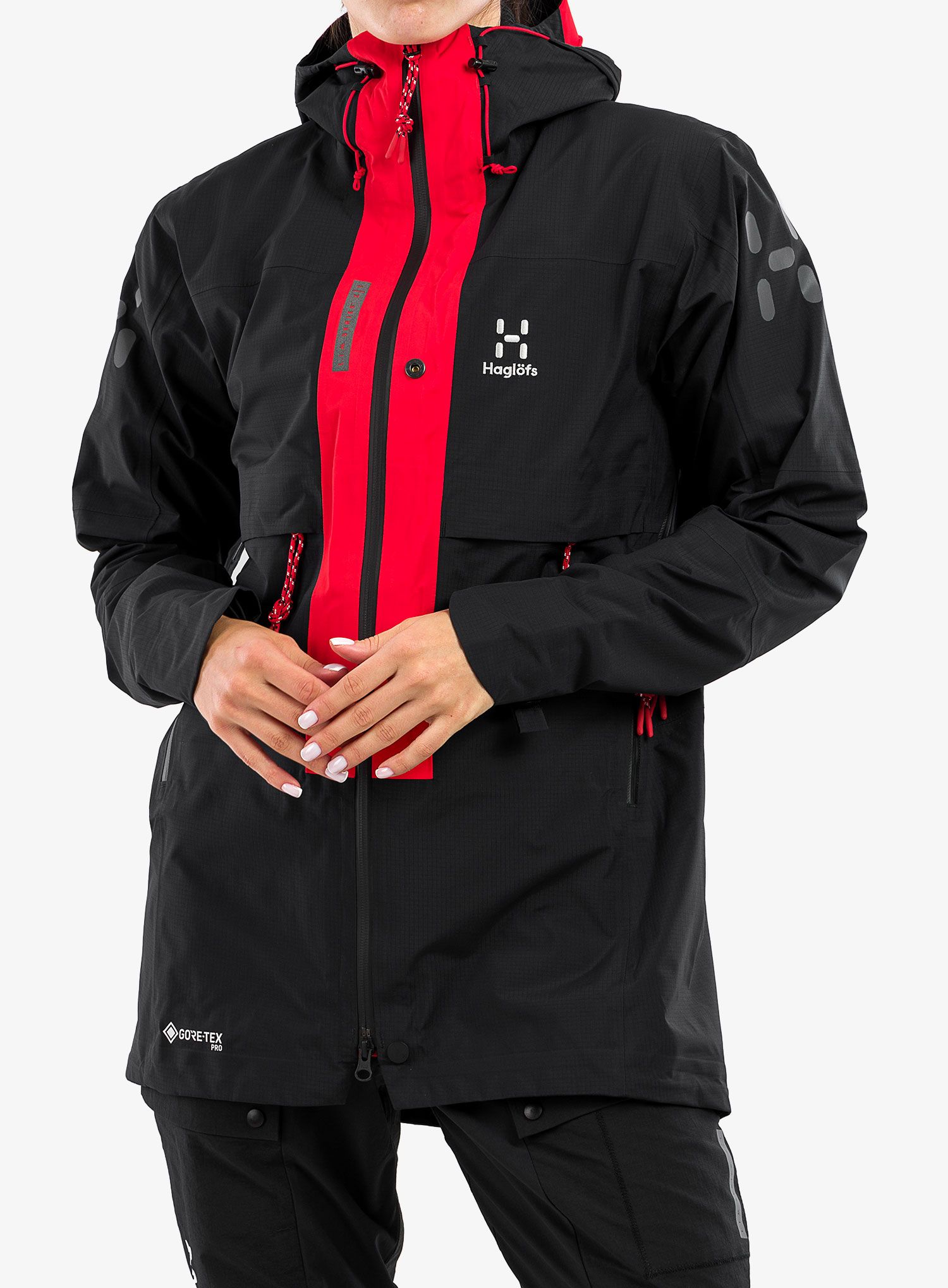 Ženska nepremočljiva jakna Haglofs L.I.M ZT Trek GTX Pro Jacket - true black/zenith red