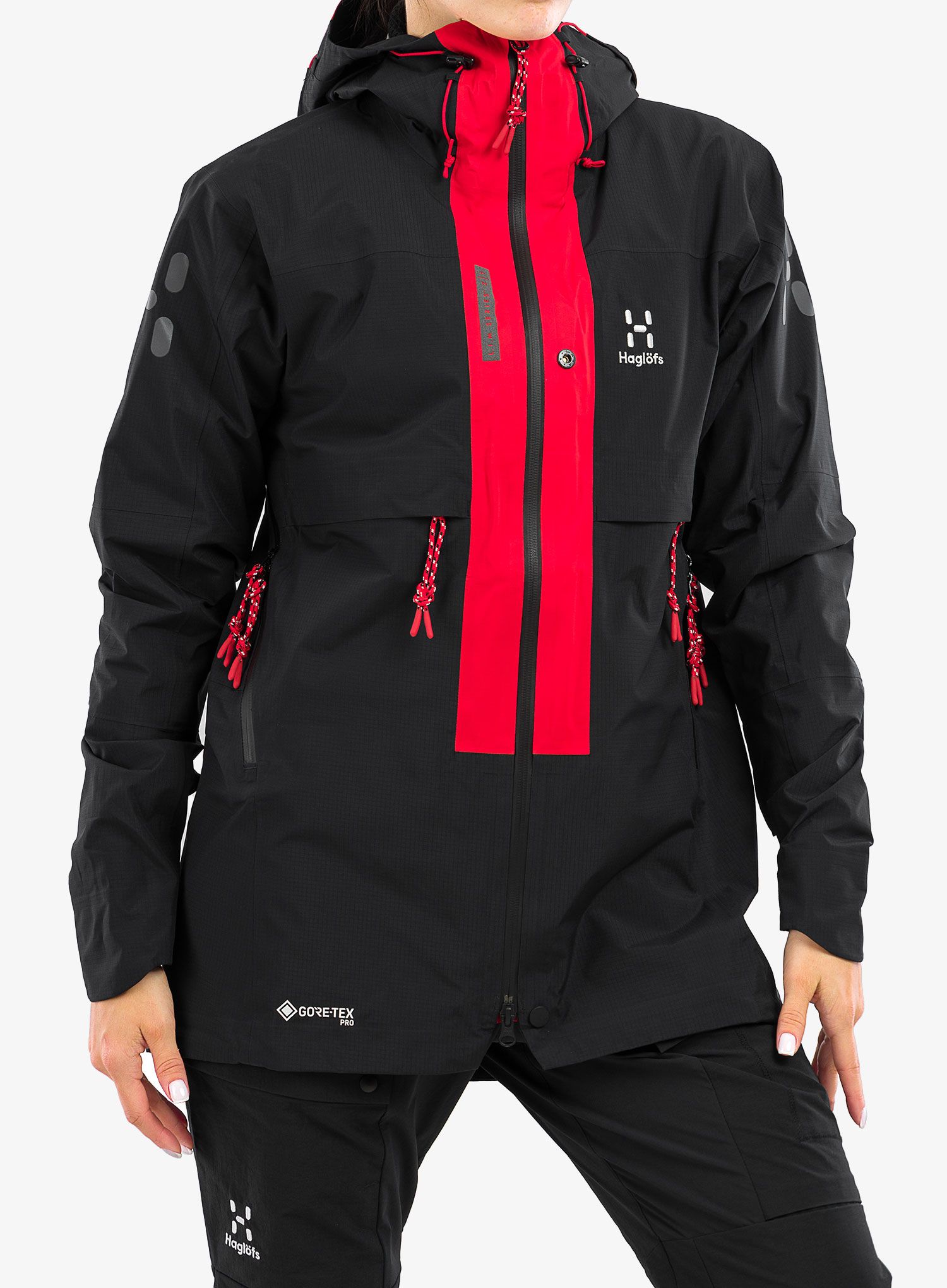 Ženska nepremočljiva jakna Haglofs L.I.M ZT Trek GTX Pro Jacket - true black/zenith red