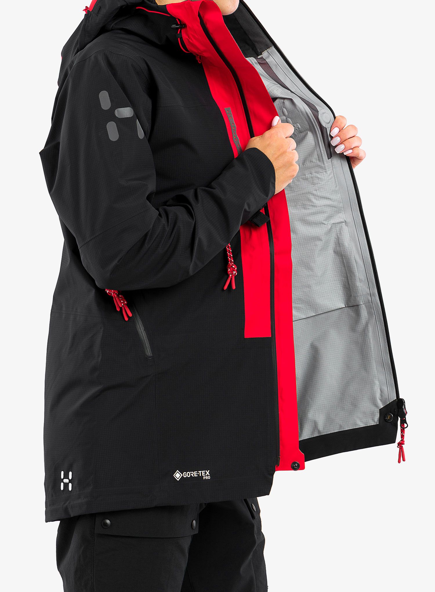 Ženska nepremočljiva jakna Haglofs L.I.M ZT Trek GTX Pro Jacket - true black/zenith red