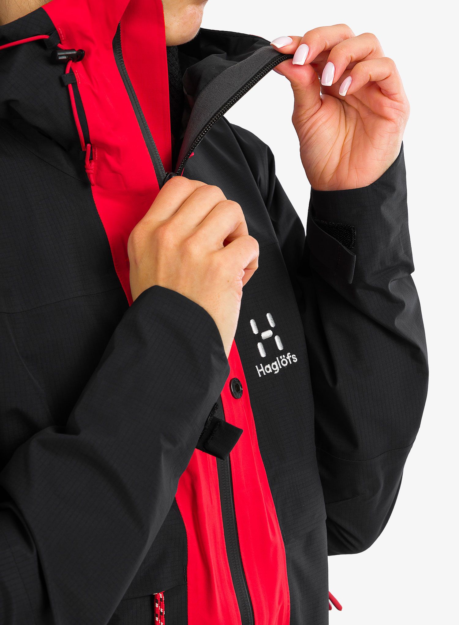 Ženska nepremočljiva jakna Haglofs L.I.M ZT Trek GTX Pro Jacket - true black/zenith red