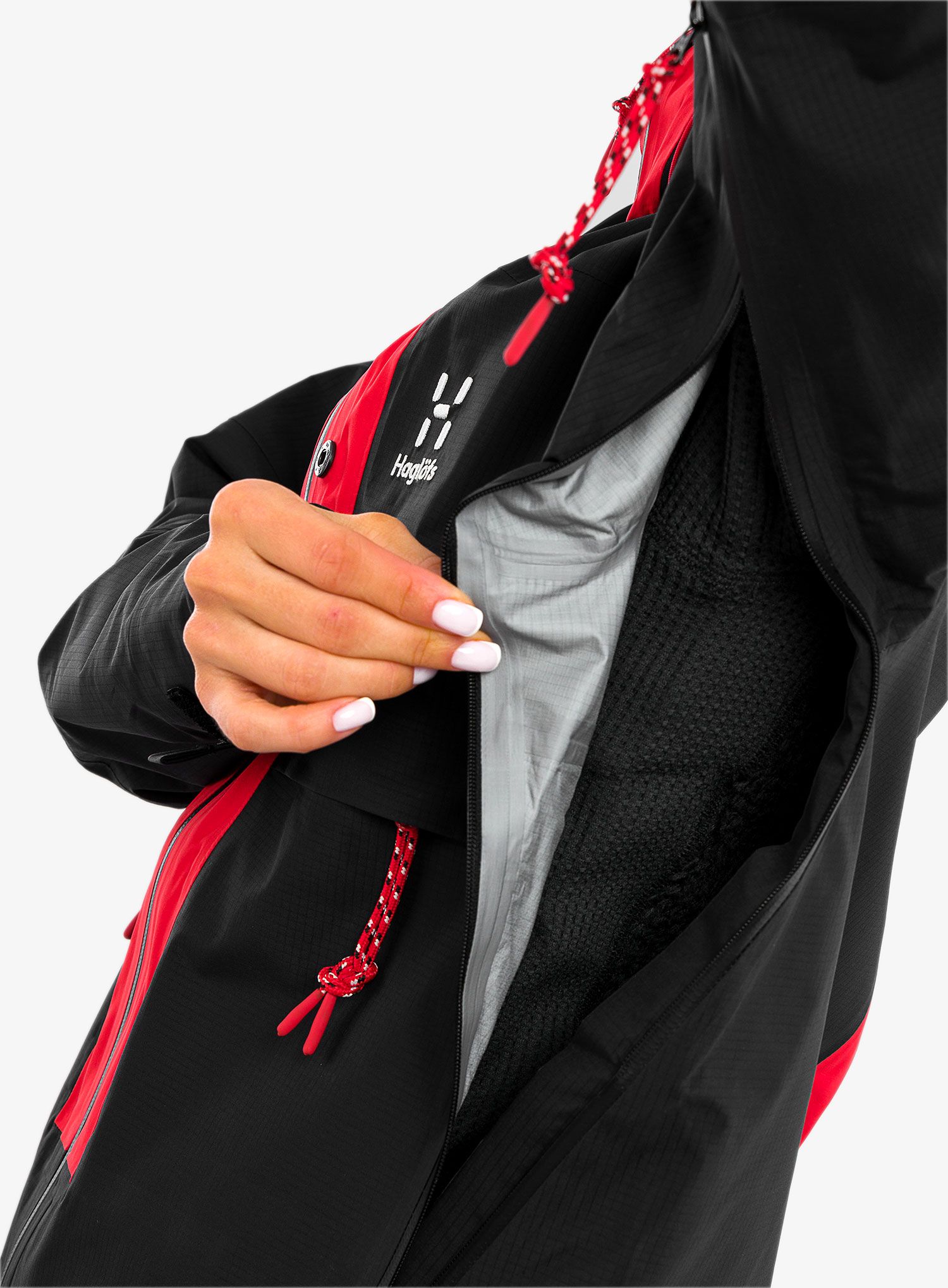 Ženska nepremočljiva jakna Haglofs L.I.M ZT Trek GTX Pro Jacket - true black/zenith red