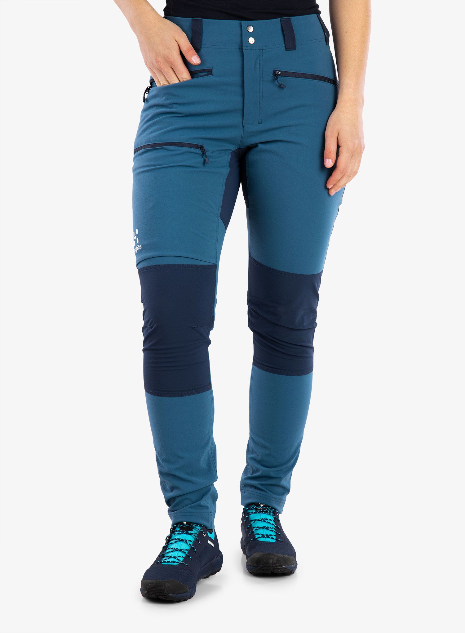 Ženske pohodniške hlače Haglofs Mid Slim Pant - dark ocean/tarn blue
