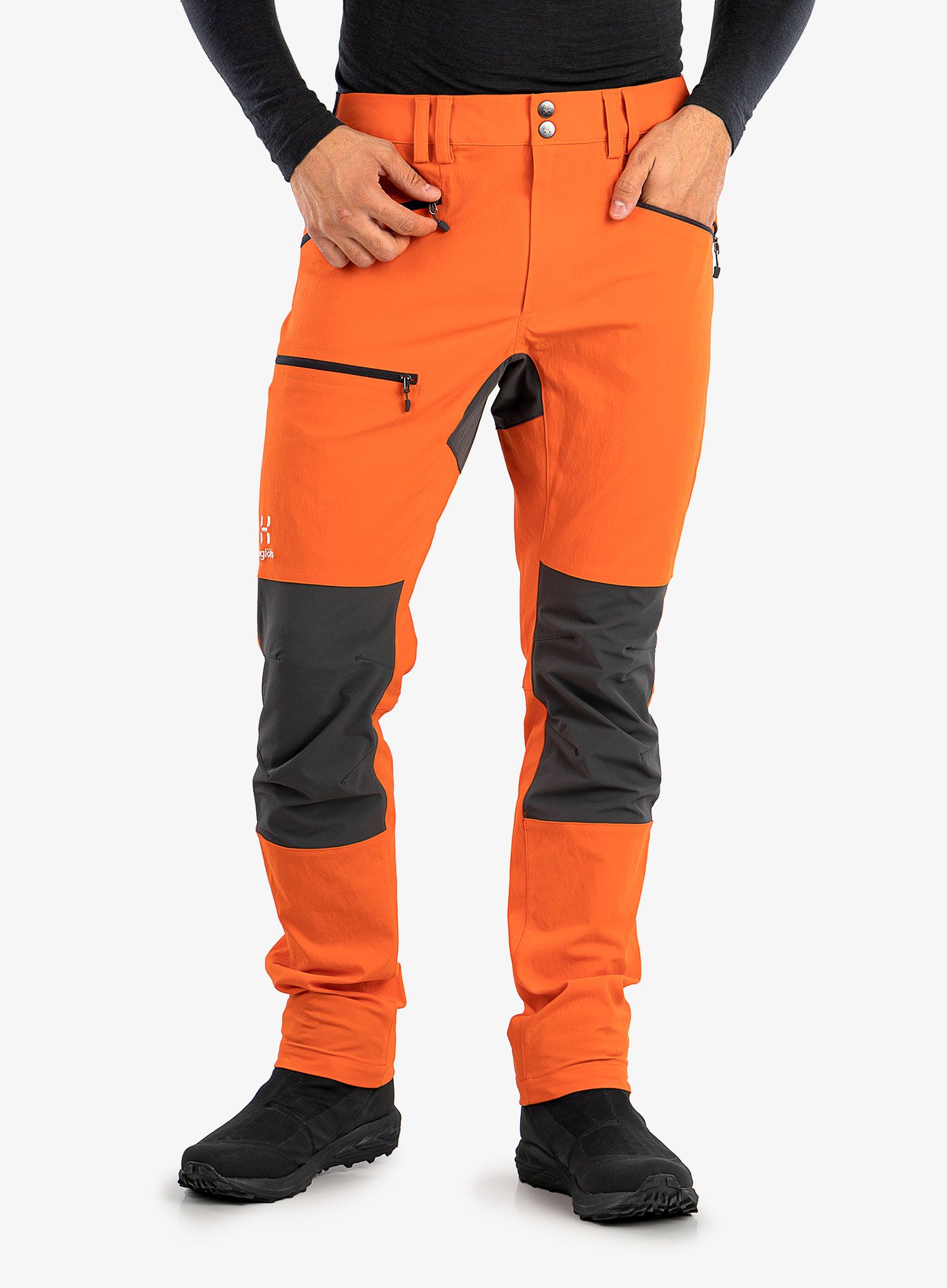 Moške pohodne hlače Haglofs Mid Slim Pant - flame orange/magnetite