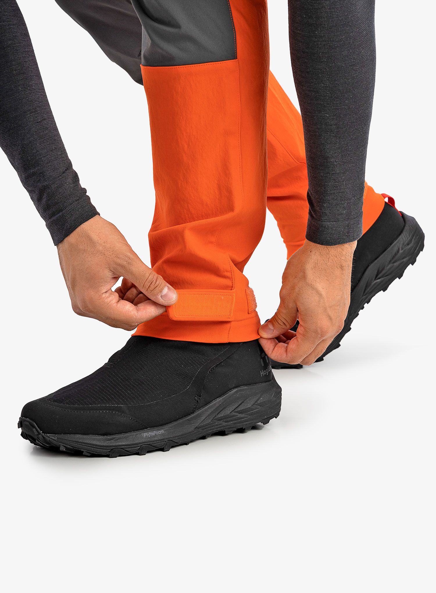 Moške pohodne hlače Haglofs Mid Slim Pant - flame orange/magnetite