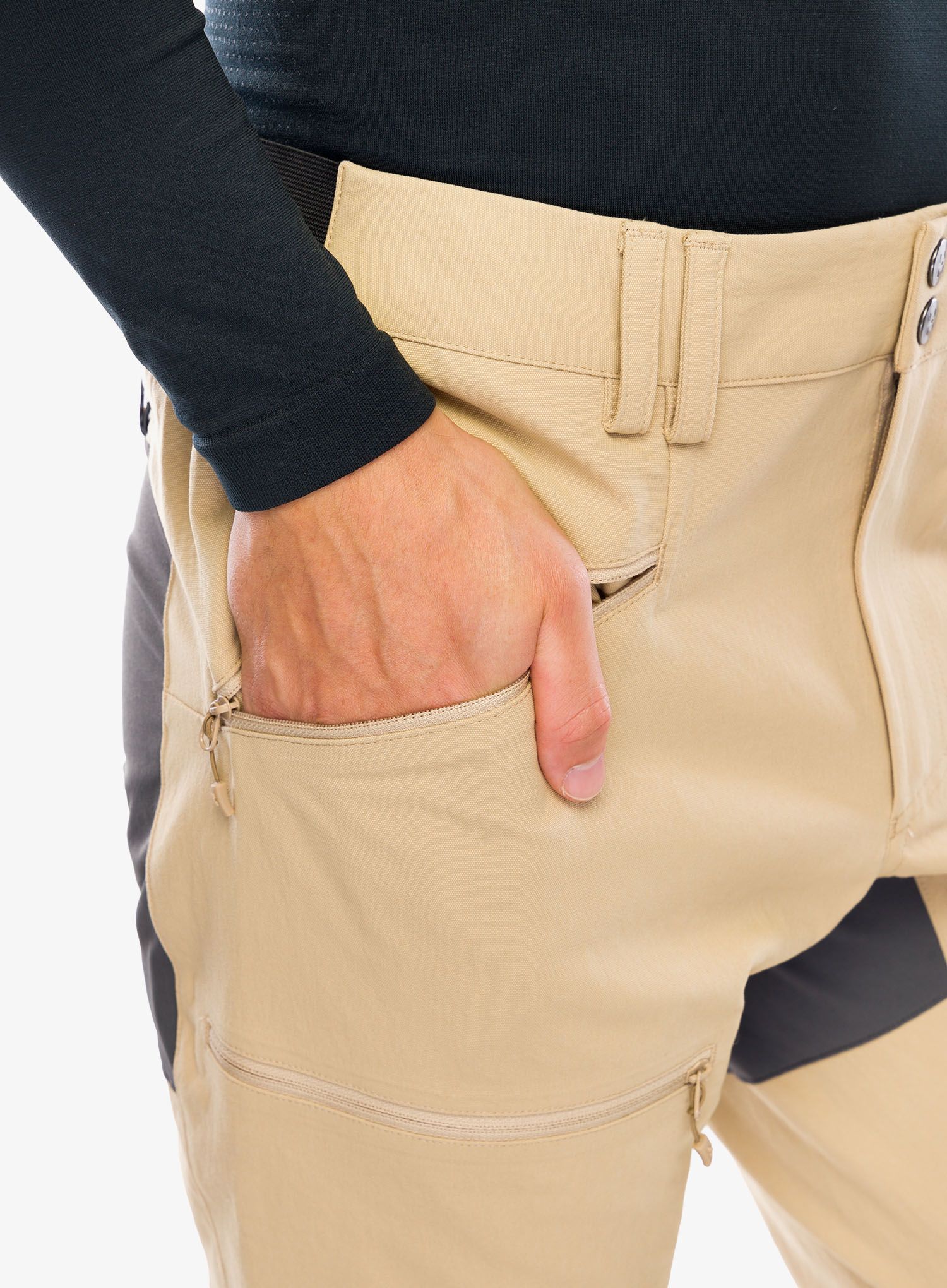 Pohodne hlače Haglofs Mid Slim Pant - sand/magnetite