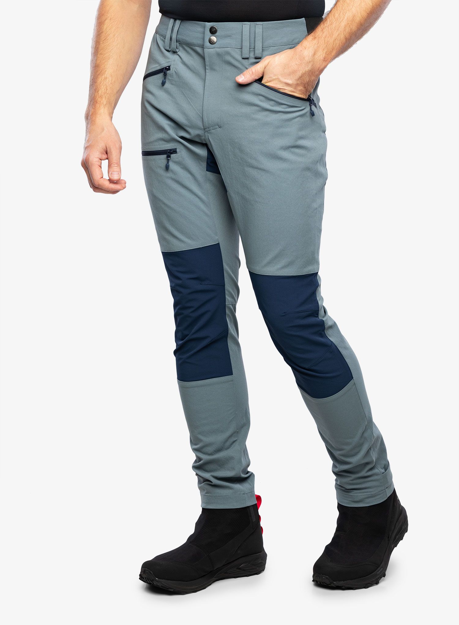 Moške pohodne hlače Haglofs Mid Slim Pant - steel blue/tarn blue