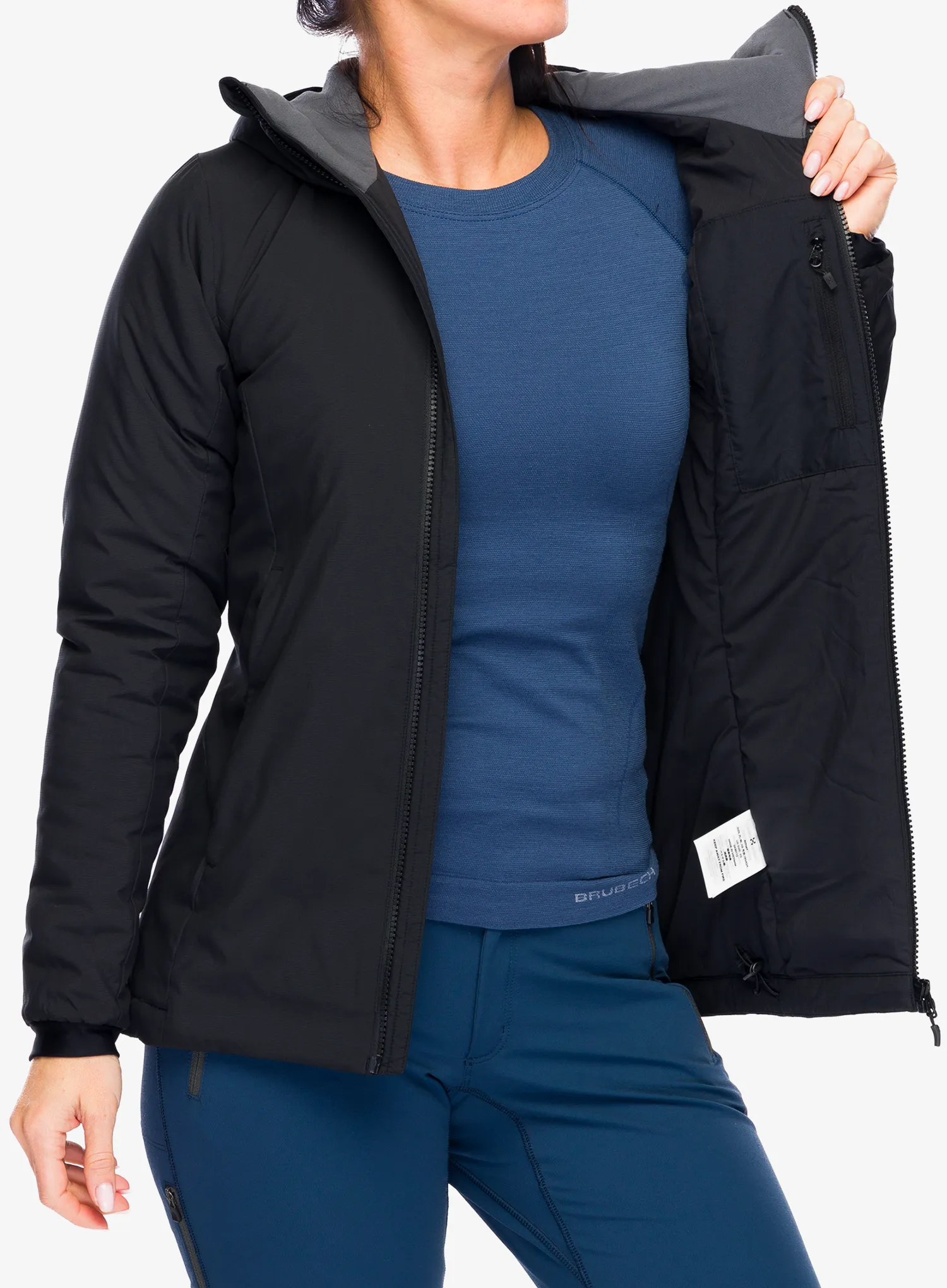 Ženska sintetična jakna Haglofs Mimic Alert Hood - true black