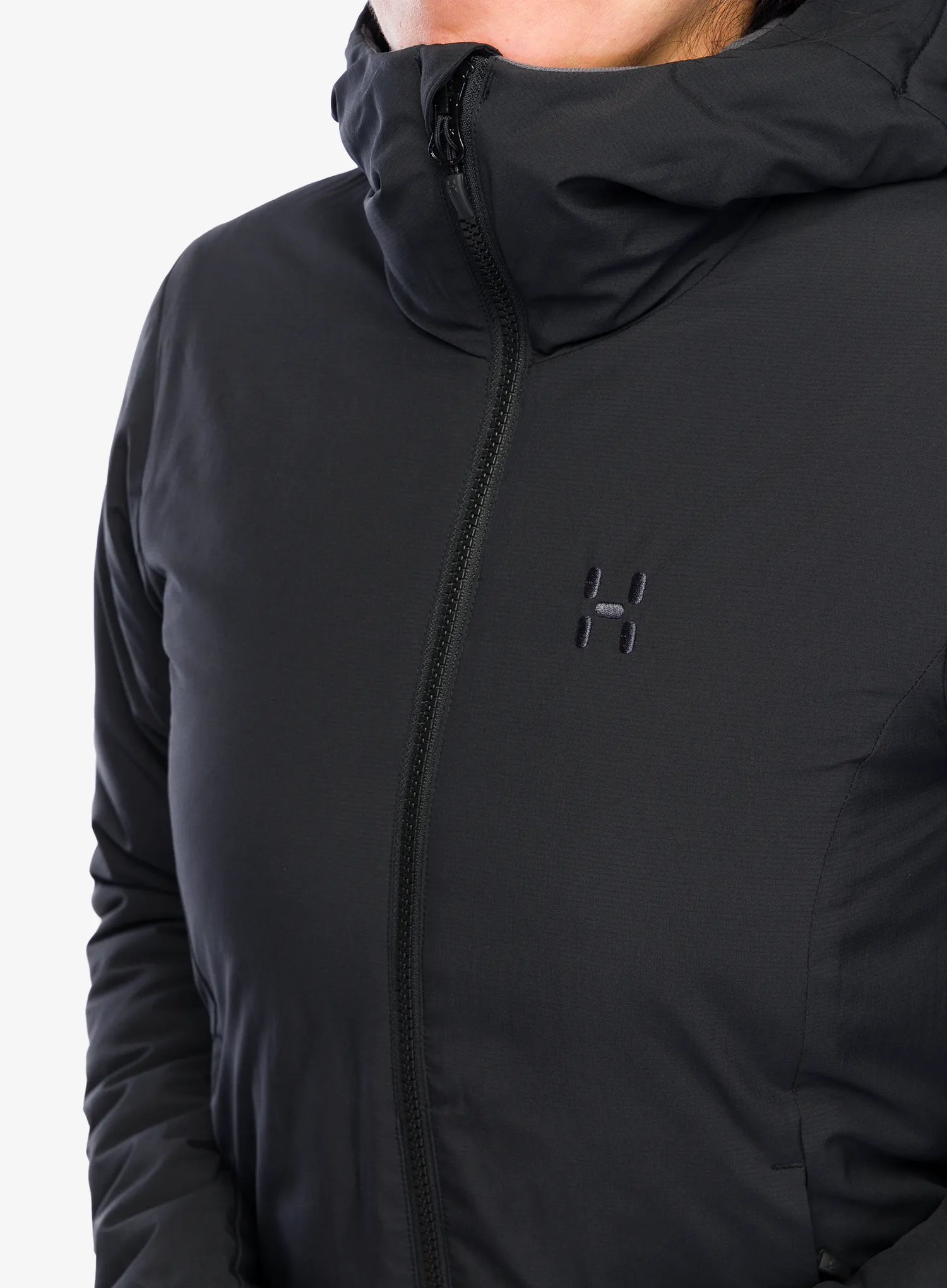 Ženska sintetična jakna Haglofs Mimic Alert Hood - true black