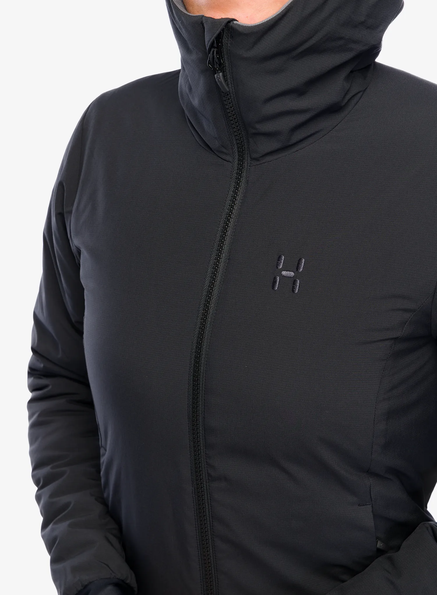 Ženska sintetična jakna Haglofs Mimic Alert Hood - true black