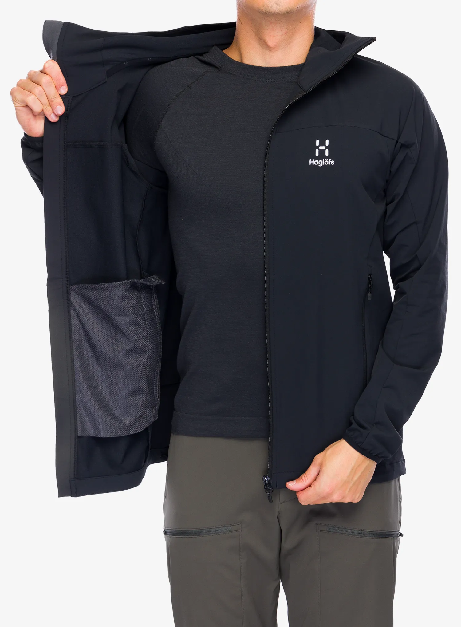 Softshell jakna Haglofs Moran Softshell Hood - true black