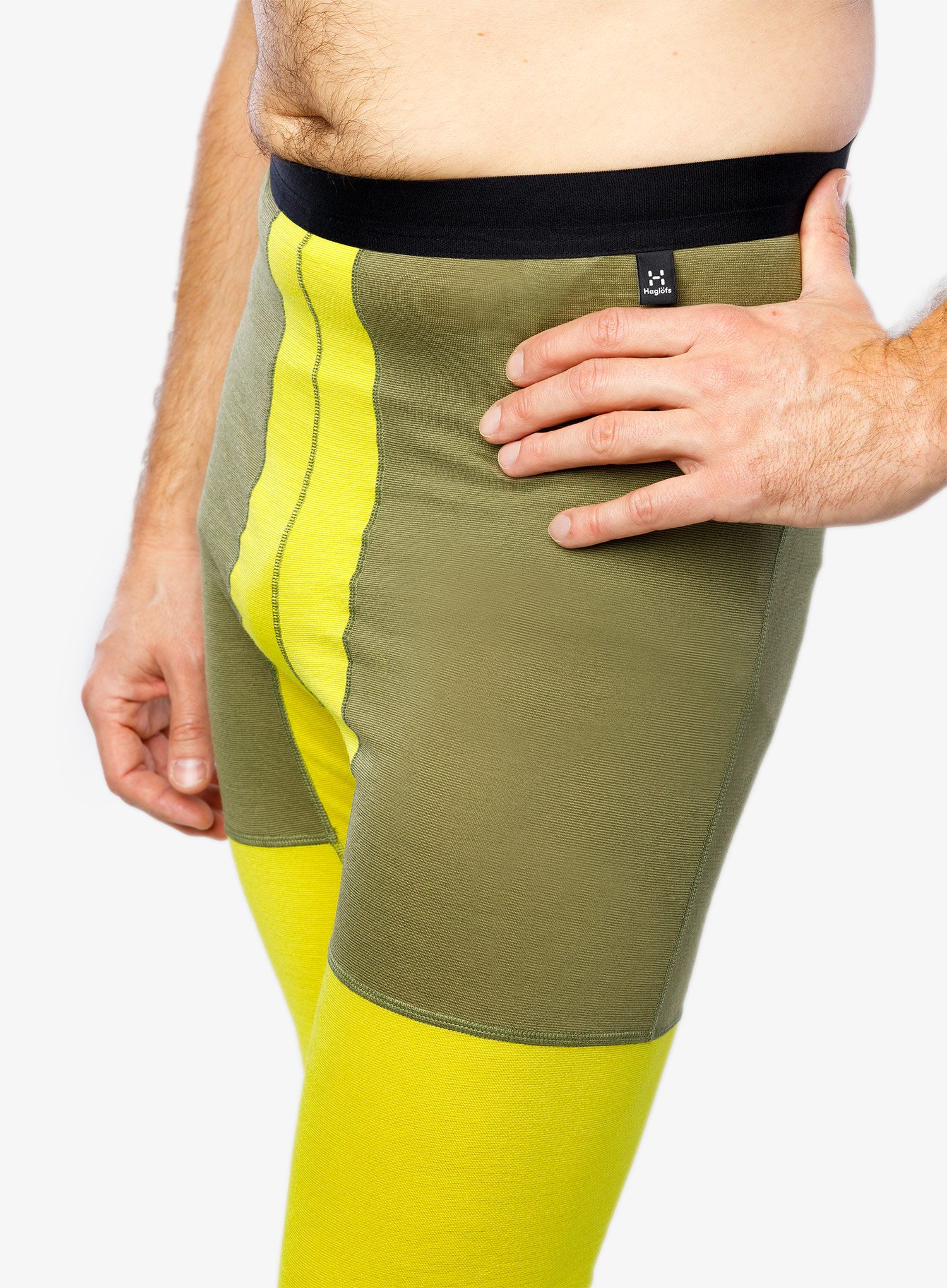 Termo pajkice Haglofs Natural Blend Tech Long Johns - olive green/aurora