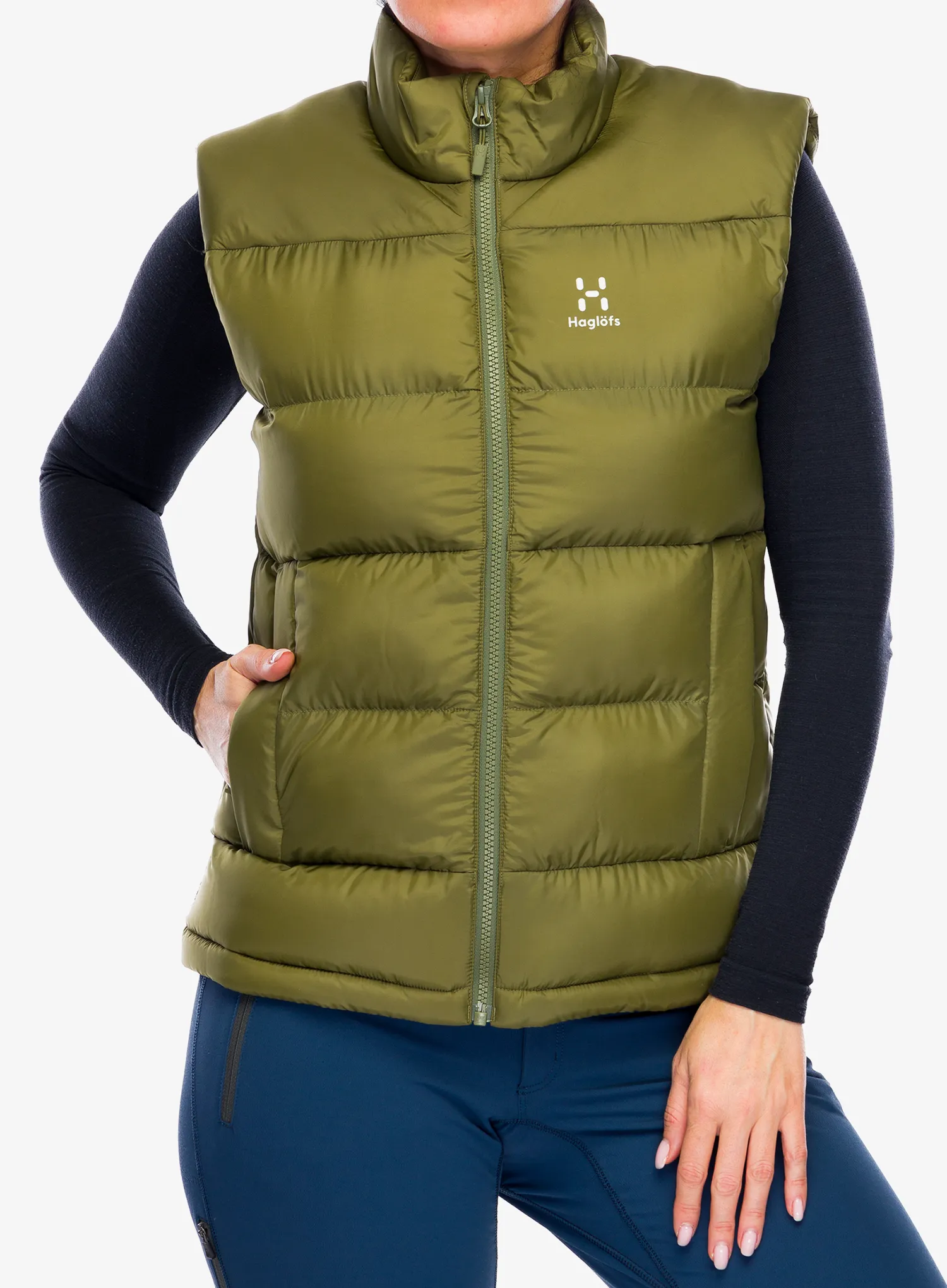 Ženski brezrokavnik Haglofs Puffy Mimic Vest - olive green