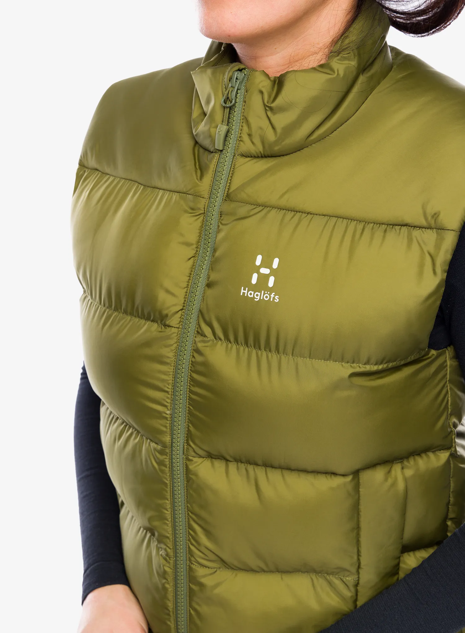 Ženski brezrokavnik Haglofs Puffy Mimic Vest - olive green